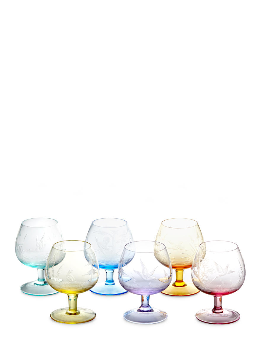 MOSERThis set of brandy and cognac glasses, each engraved with a bird, is a flawless example of the skills of the brand's craftsmen and will elevate your tasting experience to a new level of luxury, HK$10,195