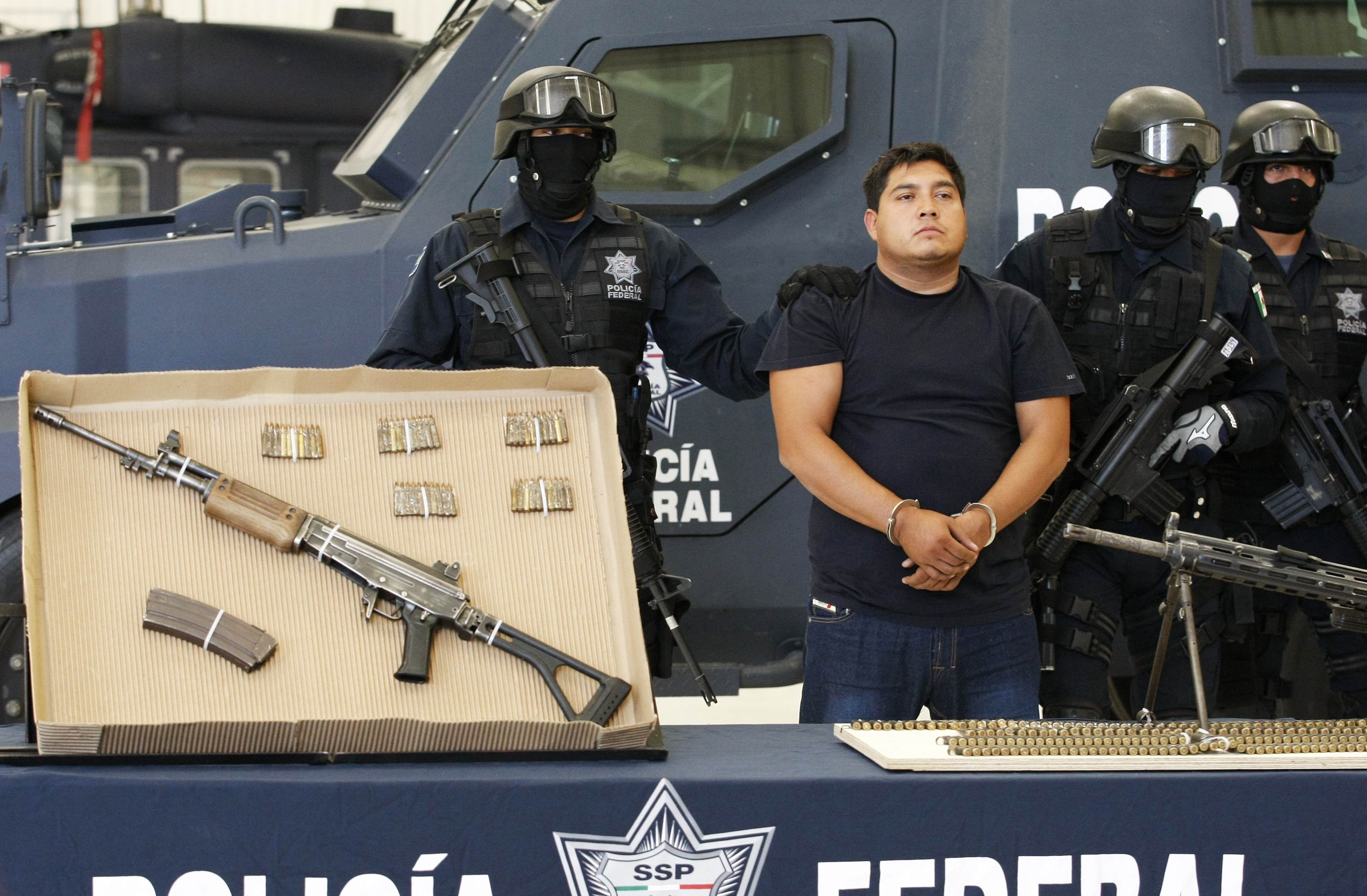 Eliot Alberto Radillo Peza (C), also known as "El Pancho", is suspected to be an operative leader of the Jalisco New Generation cartel, according to Mexican authorities. Photo: Reuters