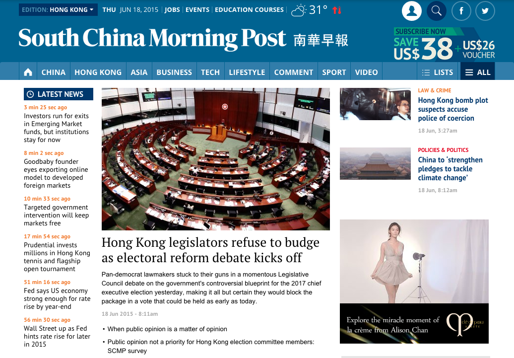 A technical fault took SCMP.com down for a number of hours