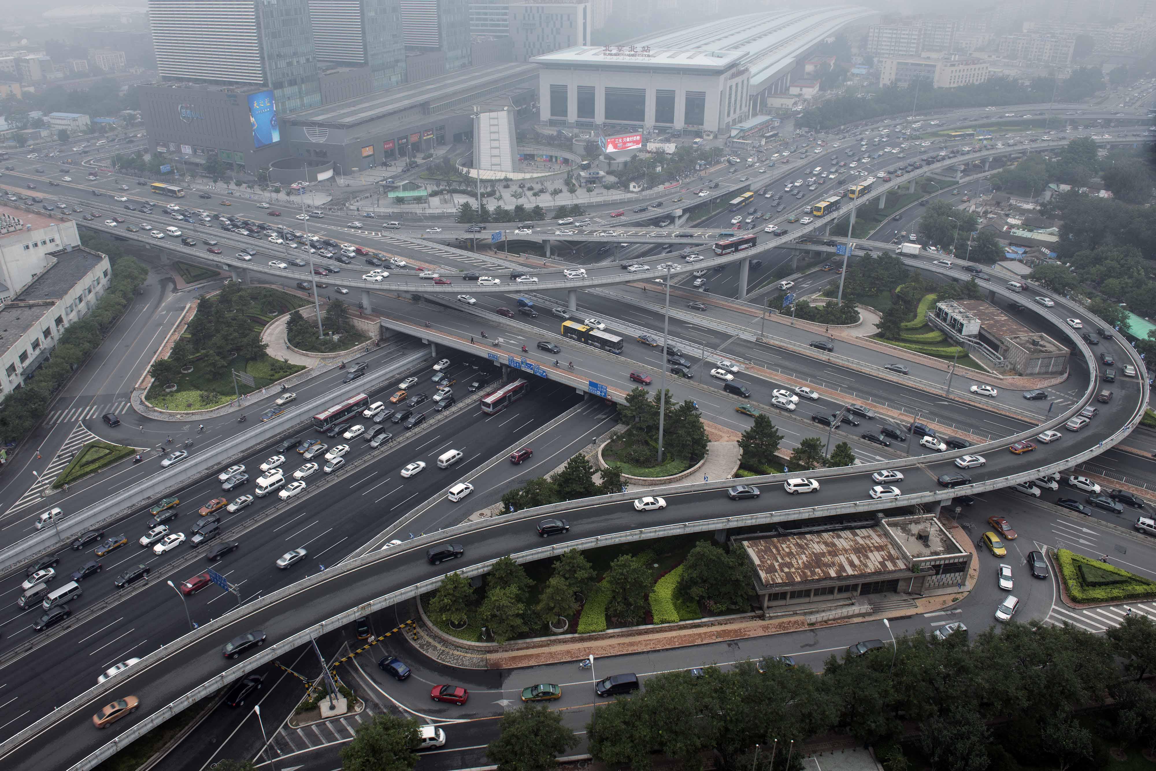 An overview of a highway bridge in Beijing as the Chinese government designs a programme to clarify the size of the local government debt burden. Photo: AFP