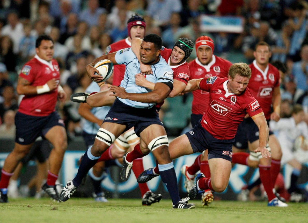 Wycliff Palu, seen here in Super Rugby action for the NSW Waratahs, has been cut from the Wallabies as coach Michael Cheika trimmed his 40-man squad to 31 for the first round of The Rugby Championship. Photo Reuters