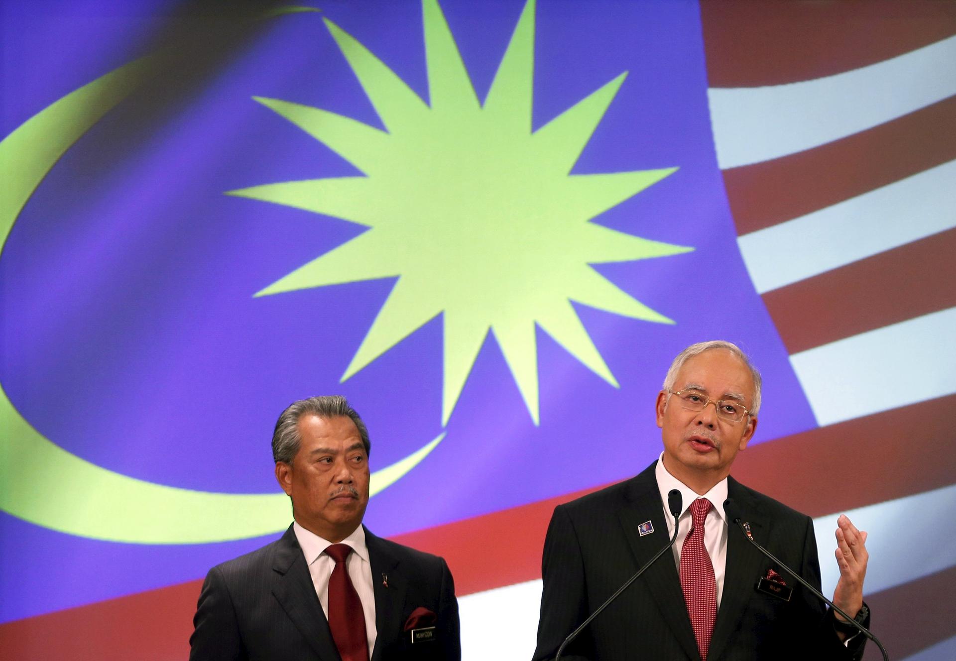 Two years ago, Najib Razak (right) was presented as prime minister and Muhyiddin Yassin his deputy. Photo: Reuters