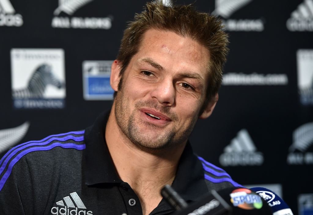New Zealand captain Richie McCaw enjoys a light moment during the captain’s run press conference ahead of Saturday’s Rugby Championship decider in Sydney. Photos: AFP