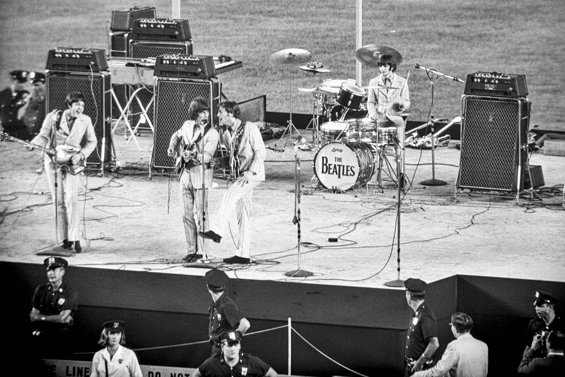 The Beatles at Shea Stadium in New York, a concert that showed that large-scale outdoor performances could succeed. Photos: Corbis