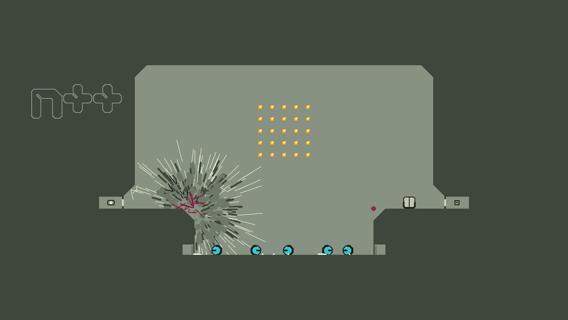 Screenshots of the recently released N++ show it stays true to the minimalistic 2D design of its predecessors.