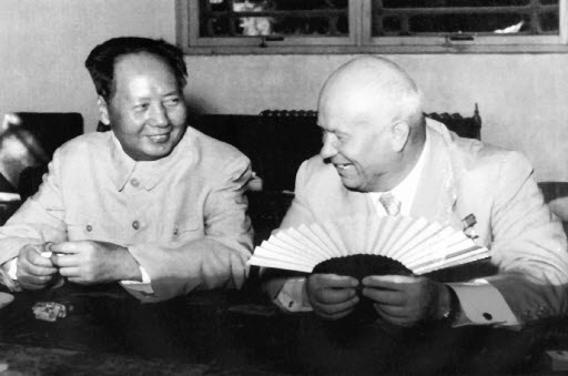 Soviet Premier Nikita Khrushchev, here with Mao Zedong in 1959, was overthrown because the Red Army didn't support him. Photo: Reuters