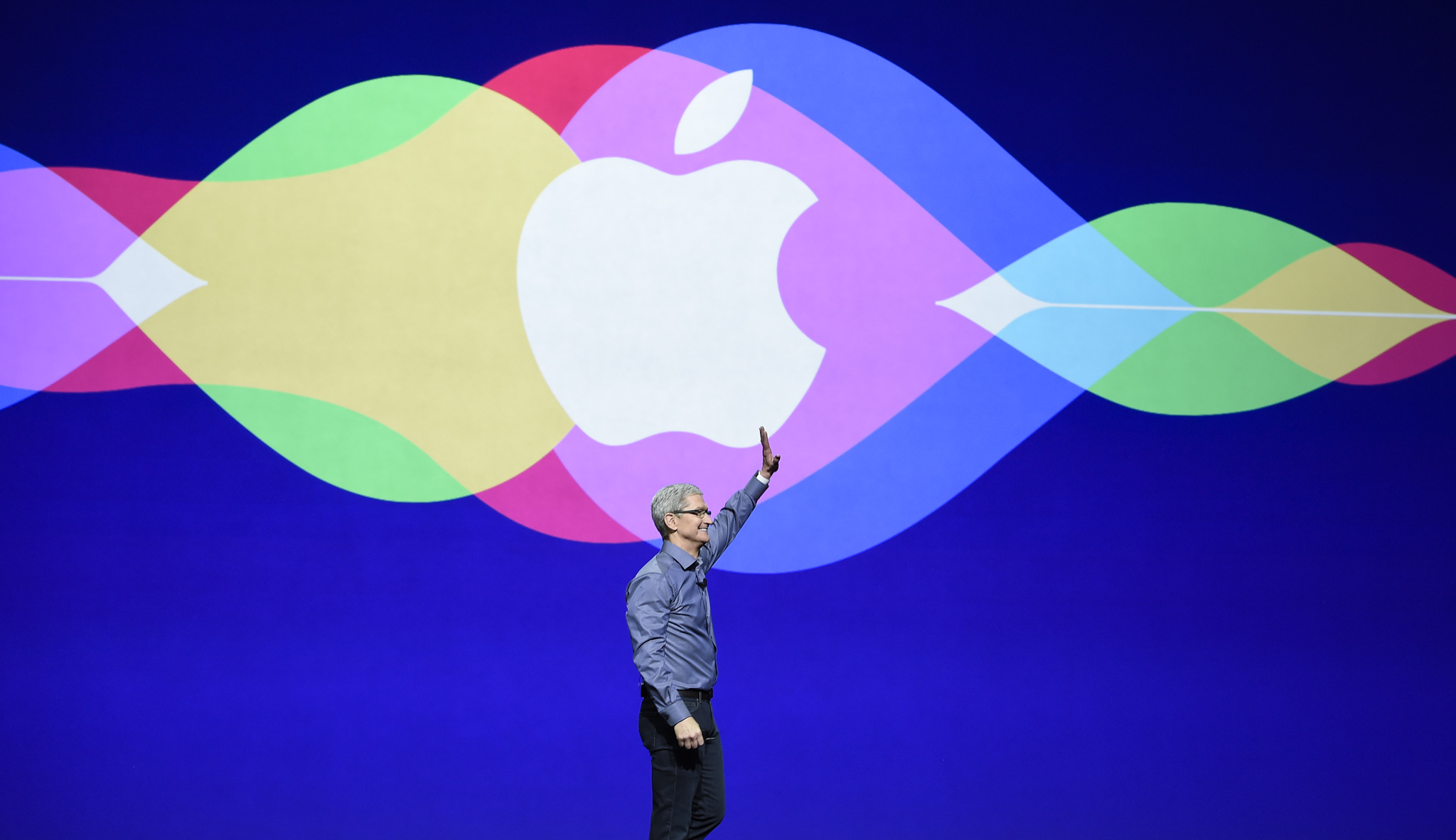 Apple's Tim Cook at an event to launch the iPhone 6S and iPad Pro. Photo: Xinhua