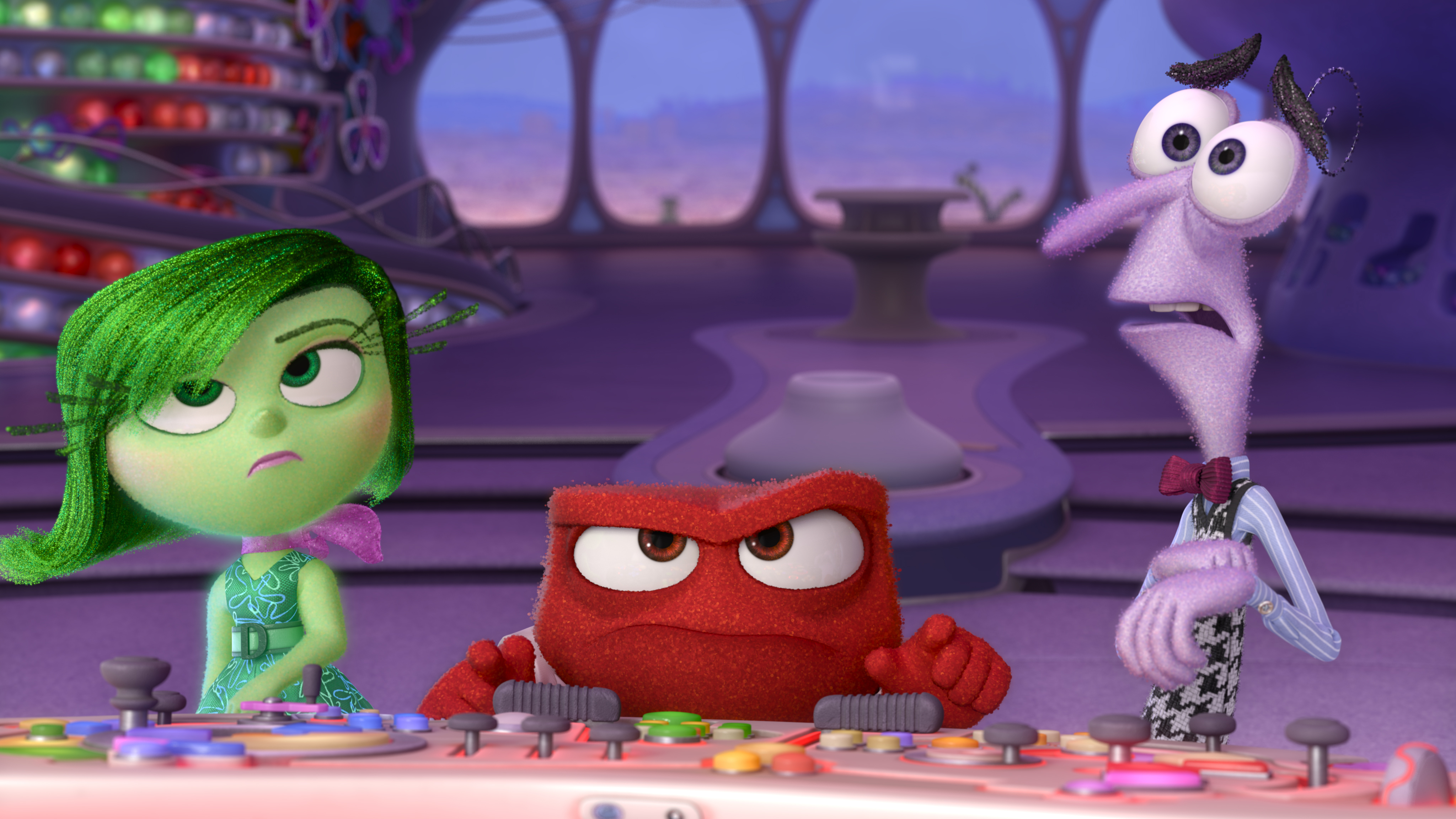 Disgust, Anger and Fear in a still from Inside Out