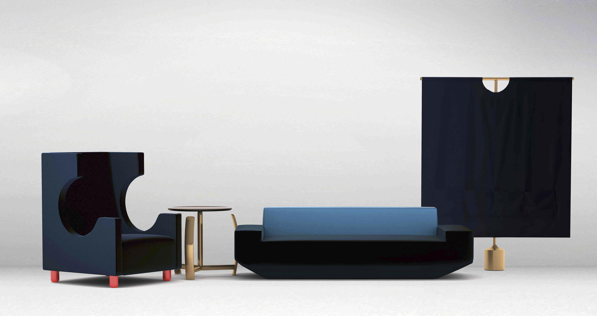 Sleek and geometric meet in Frank Chou's Oriental Series furniture. 