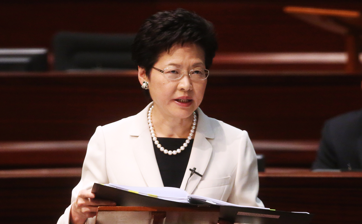 Chief Secretary Carrie Lam came to the defence of civil servants over the lead-in-water scandal. Photo: Sam Tsang