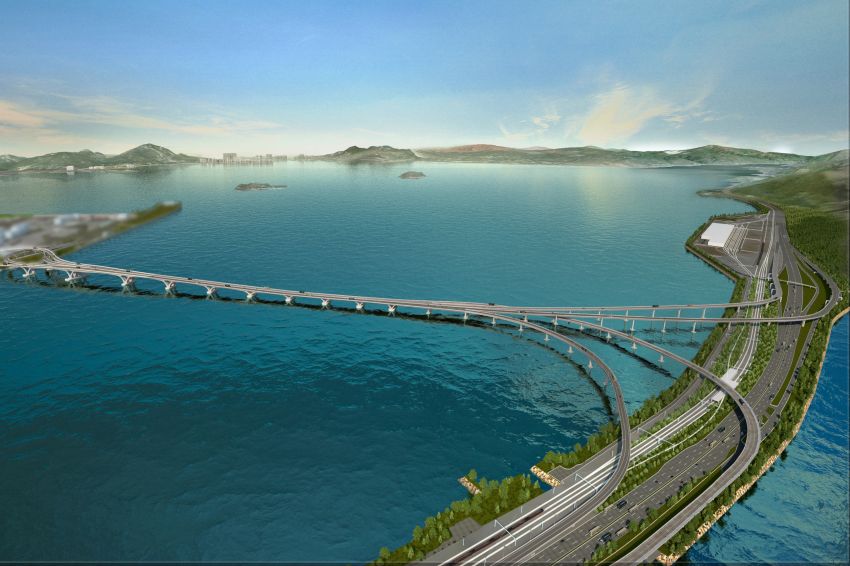 An artist's impression of the bridge linking Tuen Mun with Chek Lap Kok. Photo: SCMP Pictures