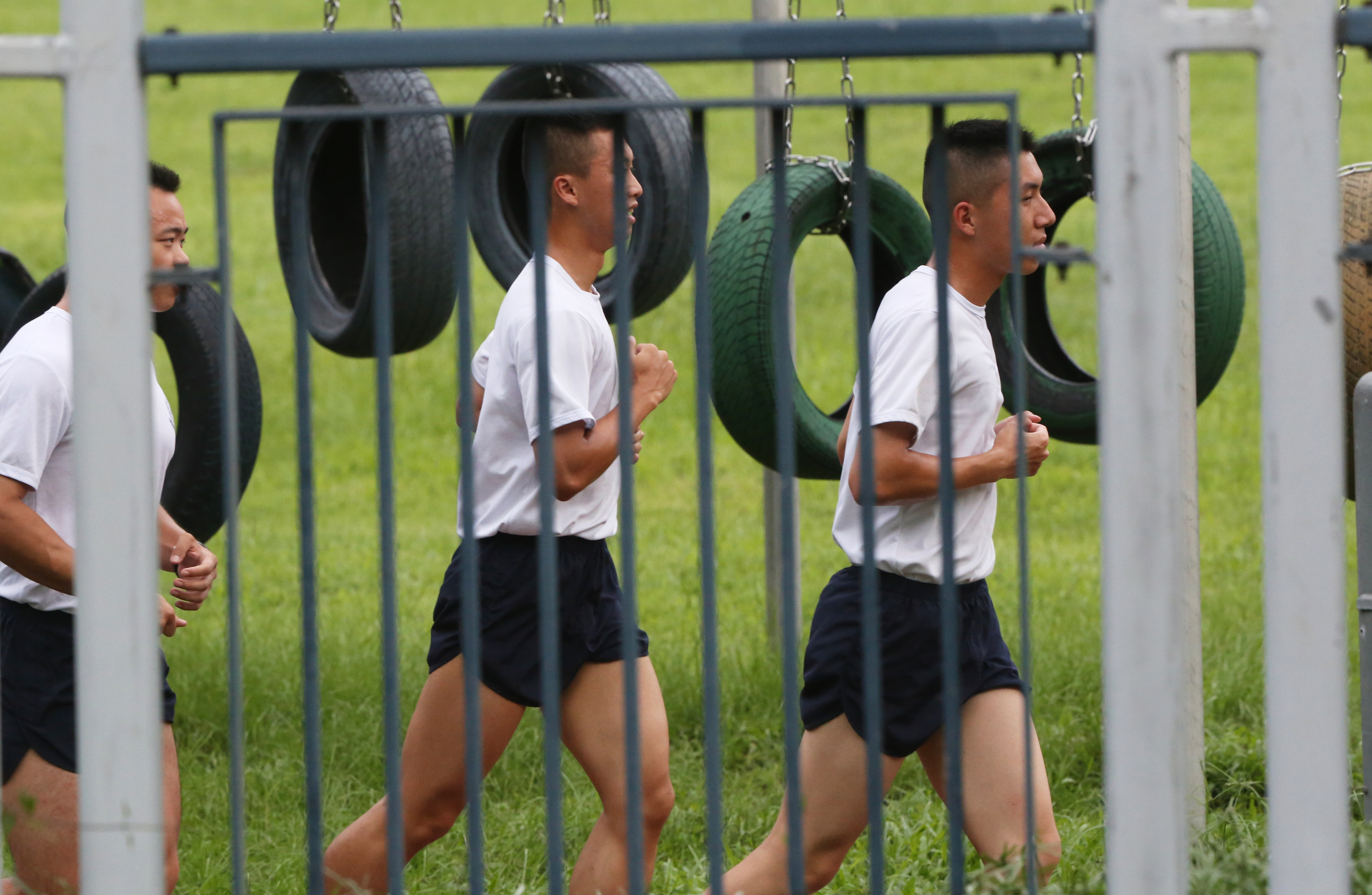 Police cadets undergoing a training at the Hong Kong Police College in Wong Chuk Hang. Photo: Felix Wong