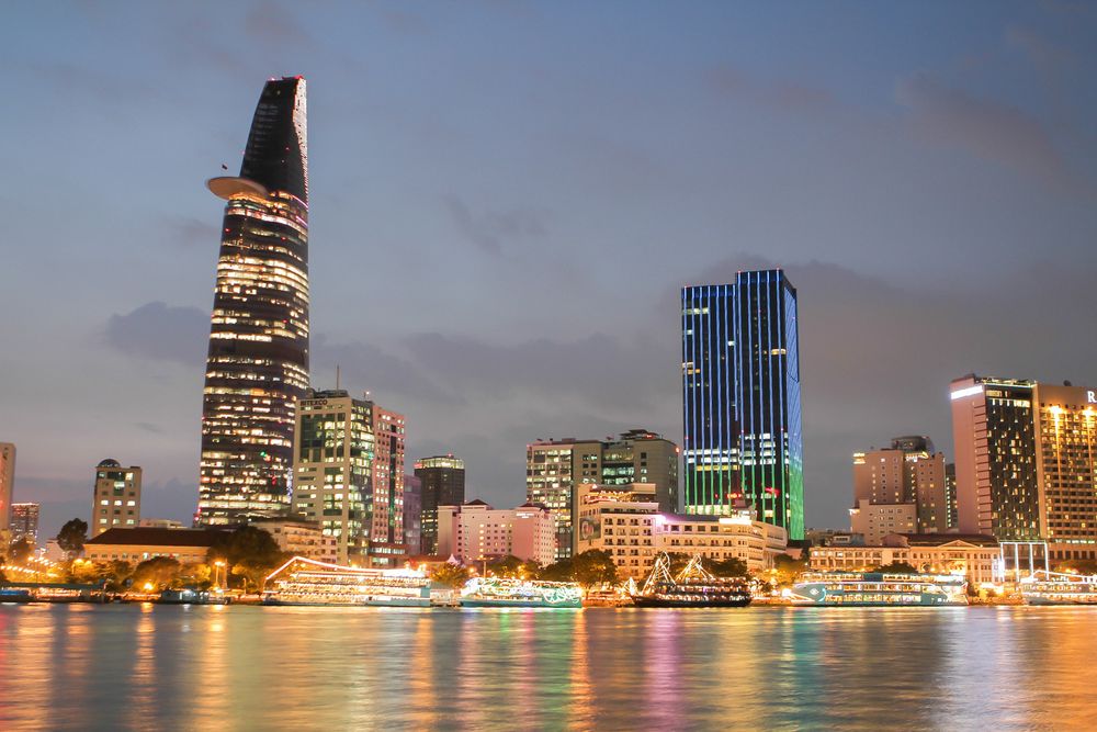 The modern skyline of Ho Chi Minh City reflects Vietnam's progress in its post-war recovery. Photo: Xinhua