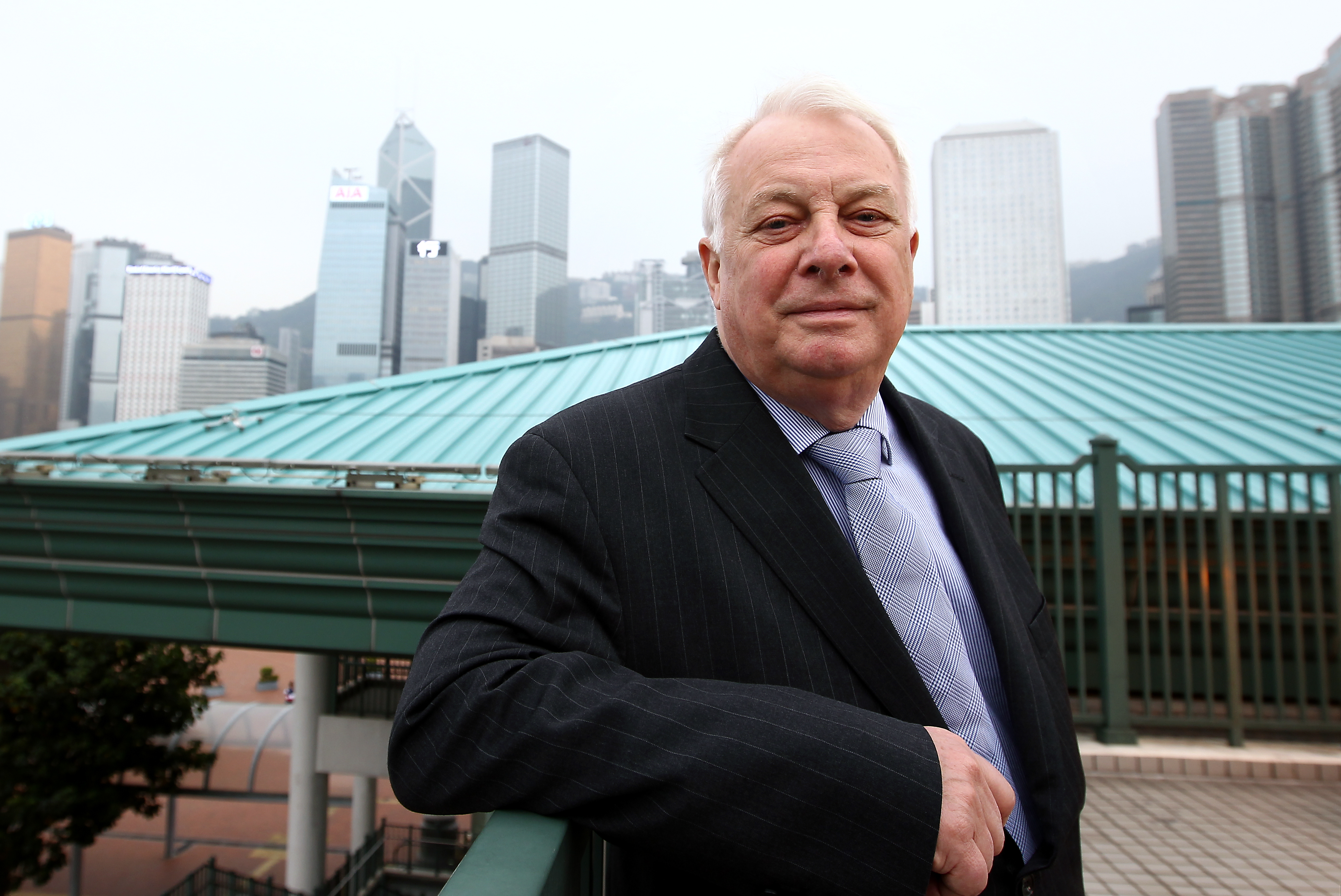 Former Hong Kong governor Chris Patten on a post-handover visit to the city