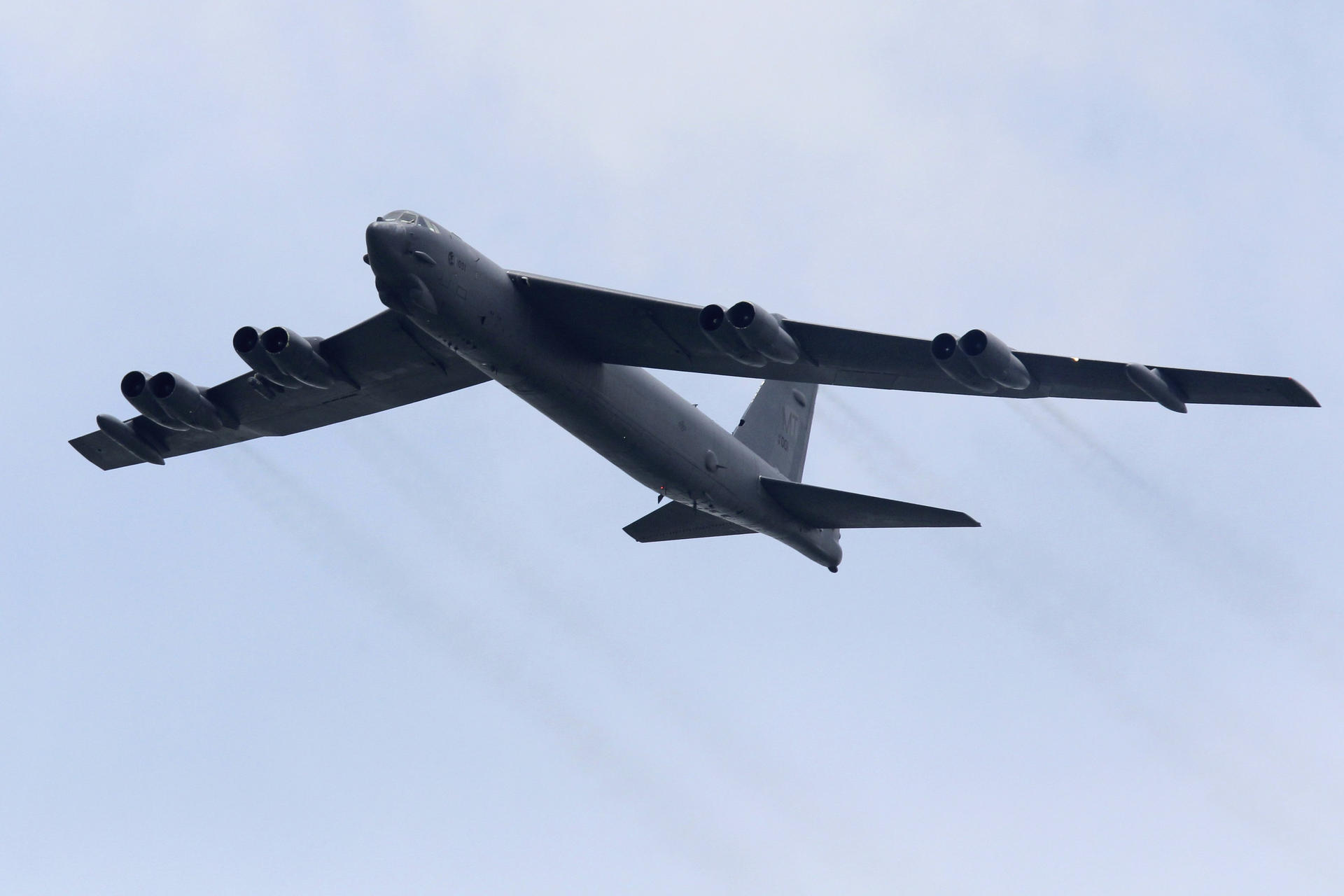A U.S. Air Force Boeing B-52 Stratofortress strategic bomber. A similar  bomber flew near artificial Chinese islands in the South China Sea recently. Photo: Reuters