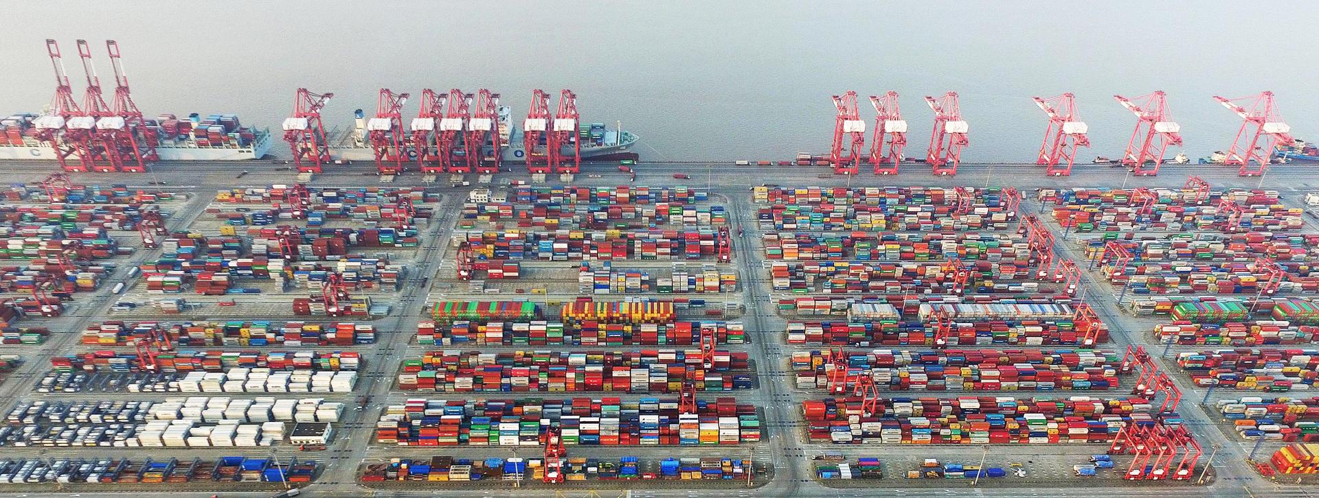 The Yangshan container port in Shanghai's free-trade zone. Photo: Xinhua