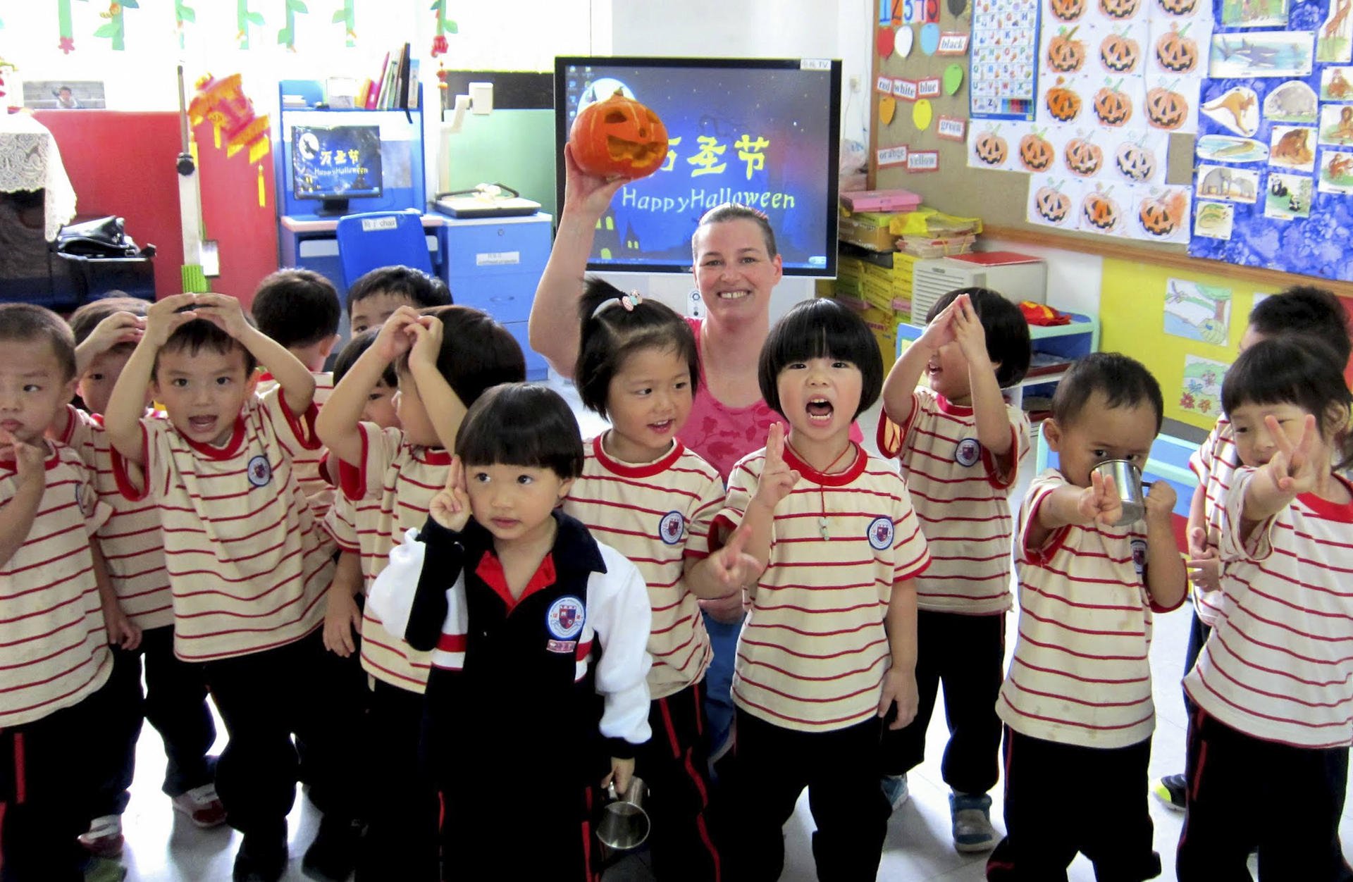 A preschool class at Huamei International School.
