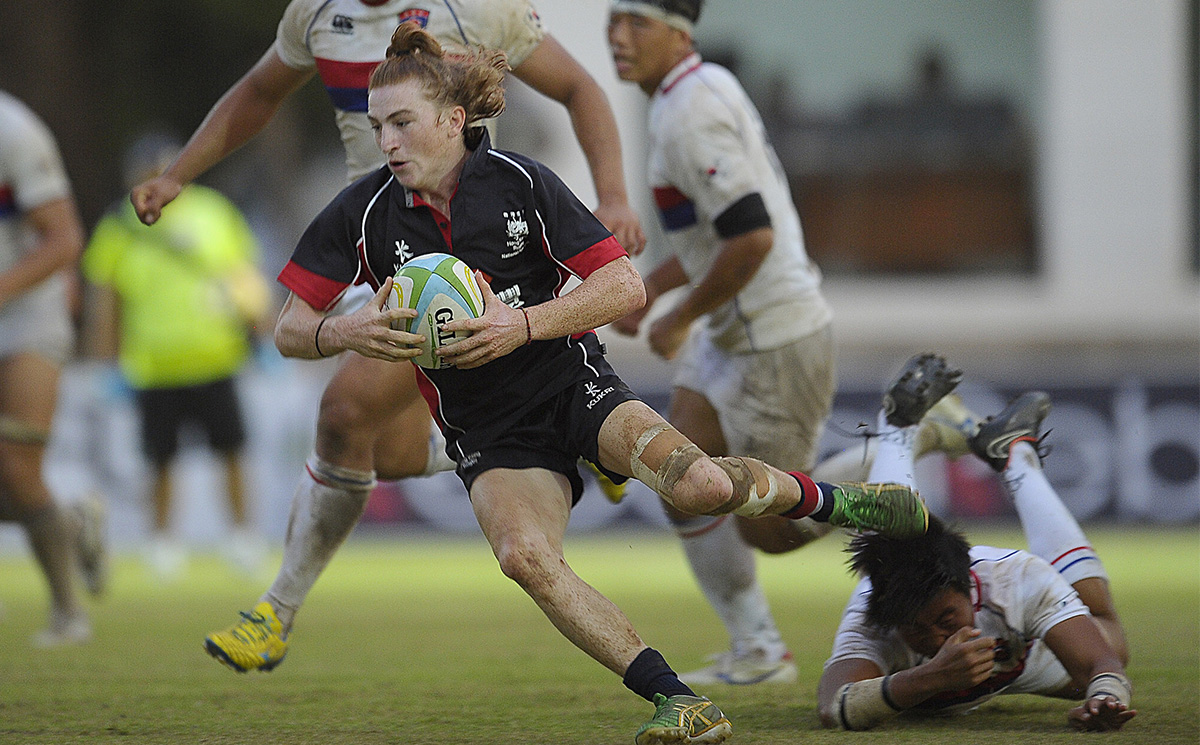 Fly-half Hugo Stiles slotted a near-perfect 10 conversions on Sunday during Hong Kong’s 11-try annihilation of Taiwan at the Asia Rugby U19 Championship. Photo: HKRU