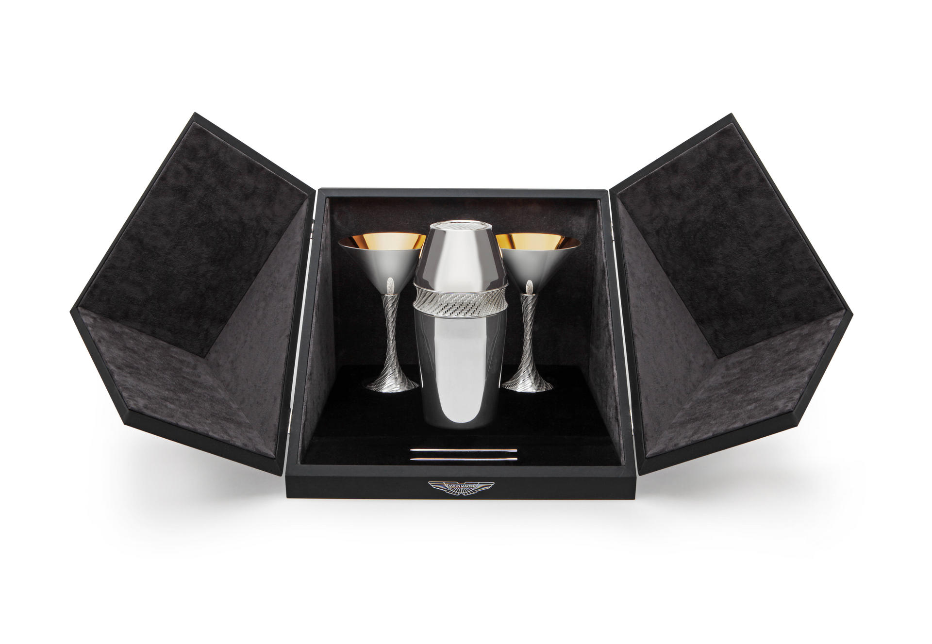 Aston MartinShow off your mixing skills with this handmade martini shaker set in 24ct gold and sterling silver. Limited to 100 pieces, HK$86,950