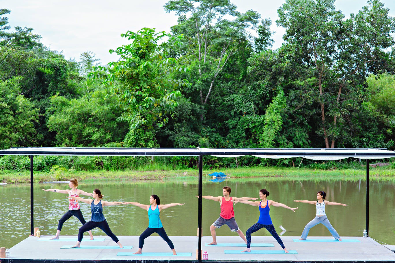 A yoga class at Museflower Retreat & Spa, in Chiang Rai.