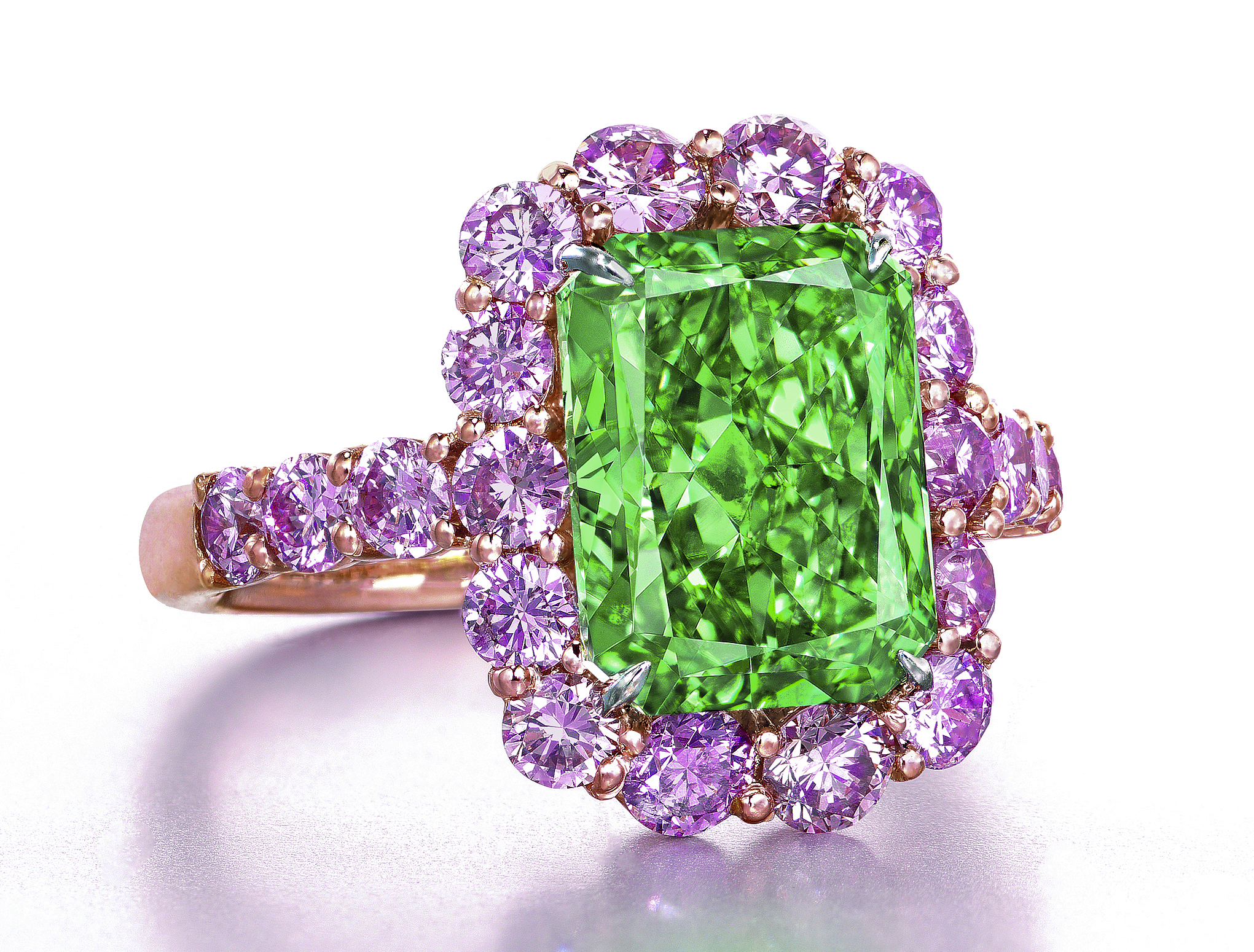 In June this year, a 5.03ct Aurora Green diamond was sold to Chow Tai Fook for HK$130 million. Photo: Christie's