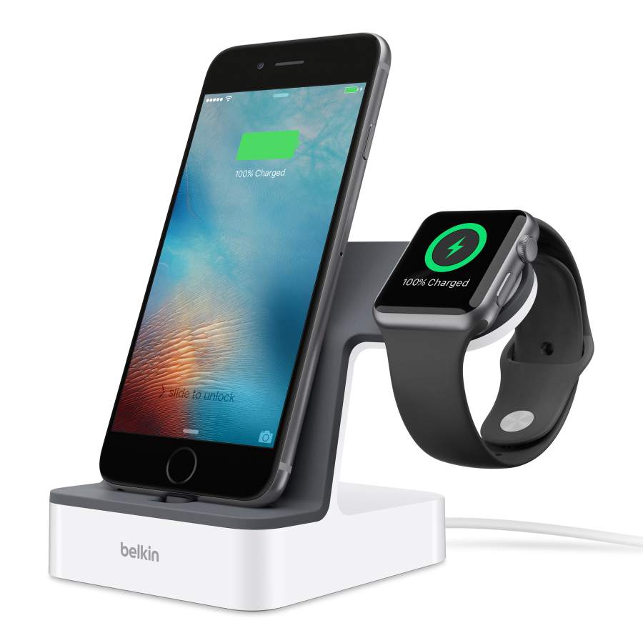 One of Belkin's iPhone docks also charges the Apple Watch. (Source: Belkin)