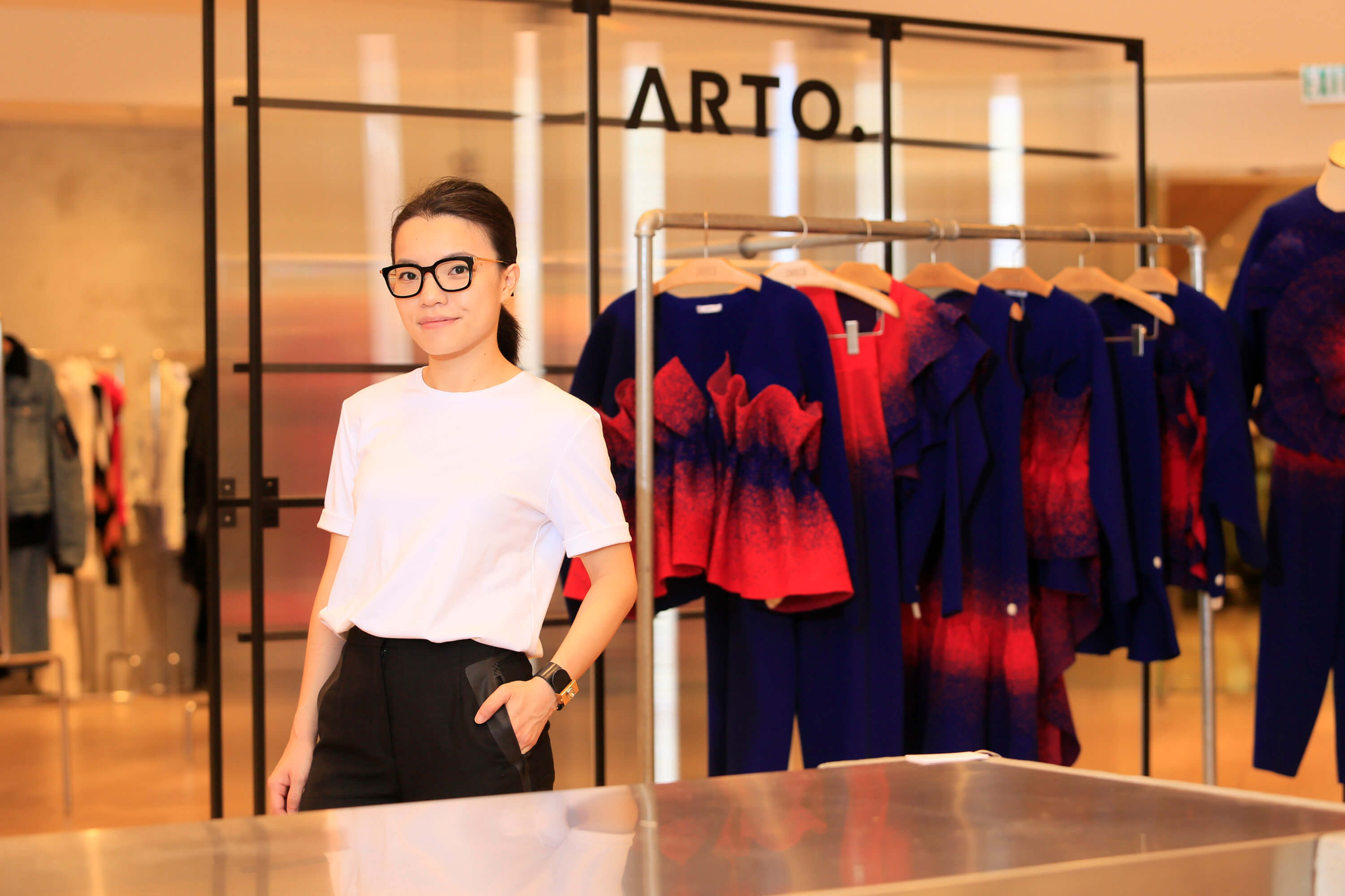 Young home-grown fashion designer Arto Wong and the “ARTO.” Capsule Collection, which is now available at JOYCE in Pacific Place, Hong Kong and at JOYCE in Shanghai.
