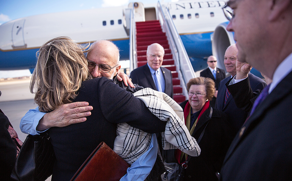 Imprisoned US contractor Alan Gross arrives in Maryland following his release from prison in Cuba. Photo: Xinhua