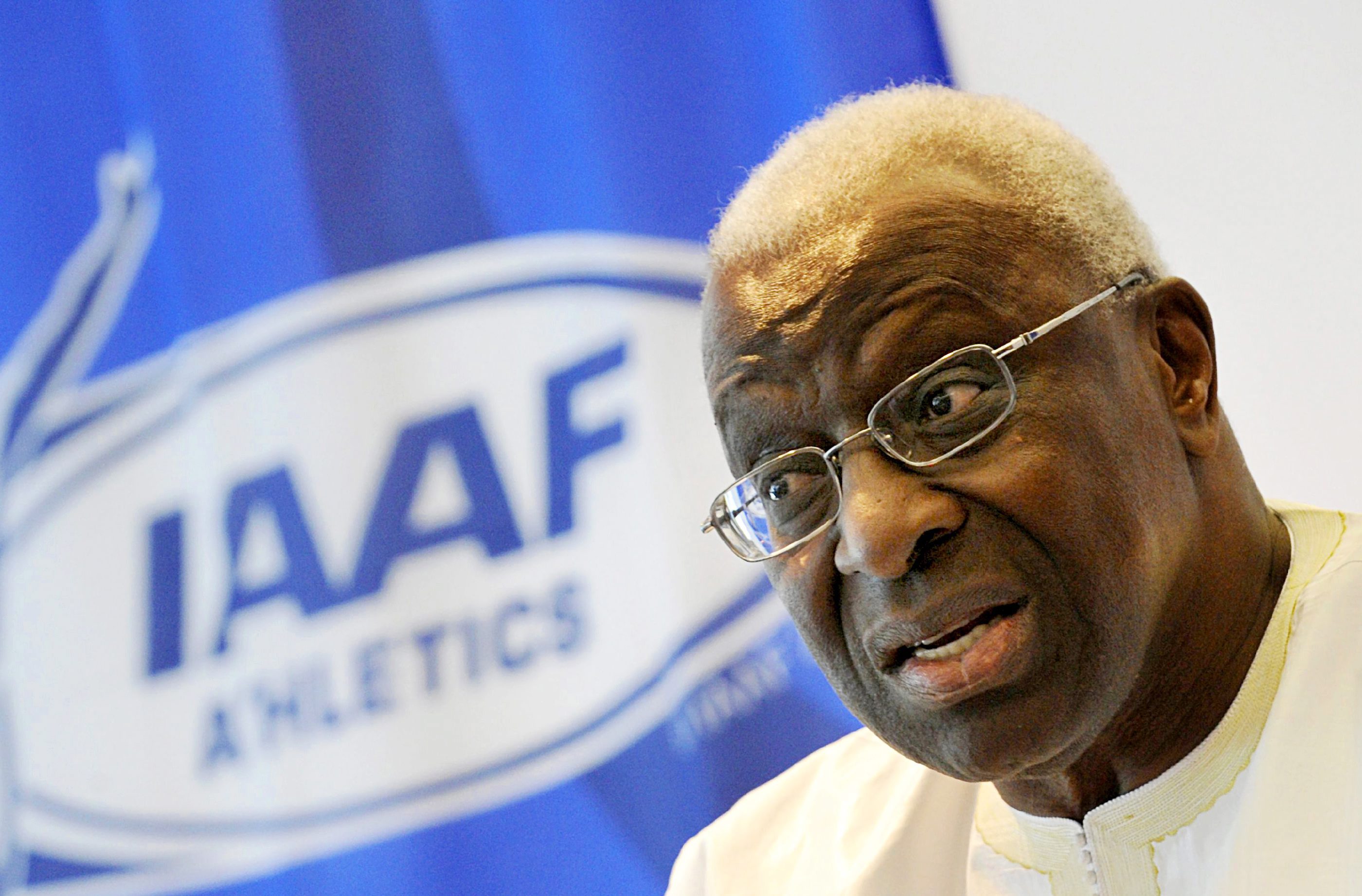 epa05101710 (FILE) A file picture dated 14 August 2009 of Lamine Diack, President of the International Athletics Federation (IAAF), during a press conference on a joint meeting of IOC and IAAF in Berlin, Germany. Former IAAF president Lamine Diack was responsible for the corruption at the ruling athletics body and his successor Sebastian Coe must also have been aware of the schemes and doping practices in Russia, according to an anticipated report presented by by an independent commission of the World Anti-Doping Agency (WADA) on 14 January 2016. EPA/RAINER JENSEN *** Local Caption *** 52362287