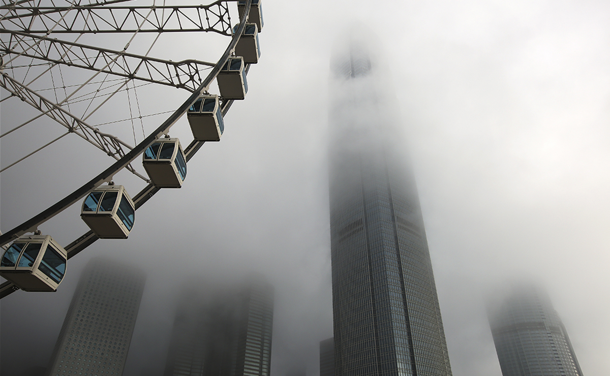 Hong Kong Observation Wheel at Central Waterfront in the foggy weather. 12FEB16 SCMP/Sam Tsang