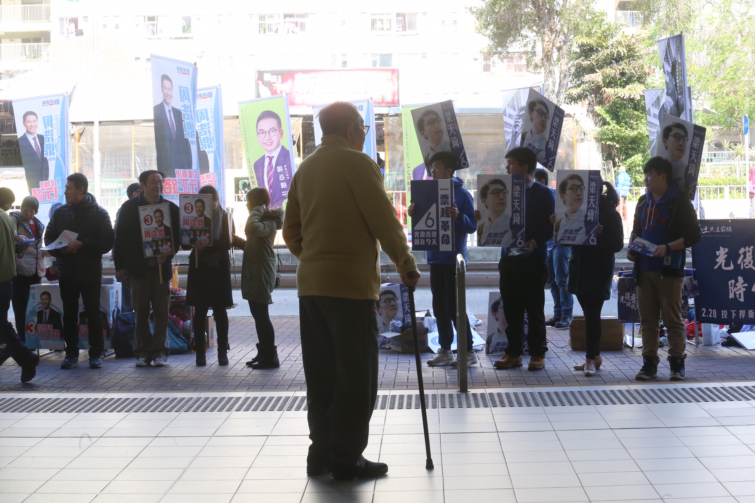 Competing for attention and votes in the New Territories East by-election. Photo: Edward Wong