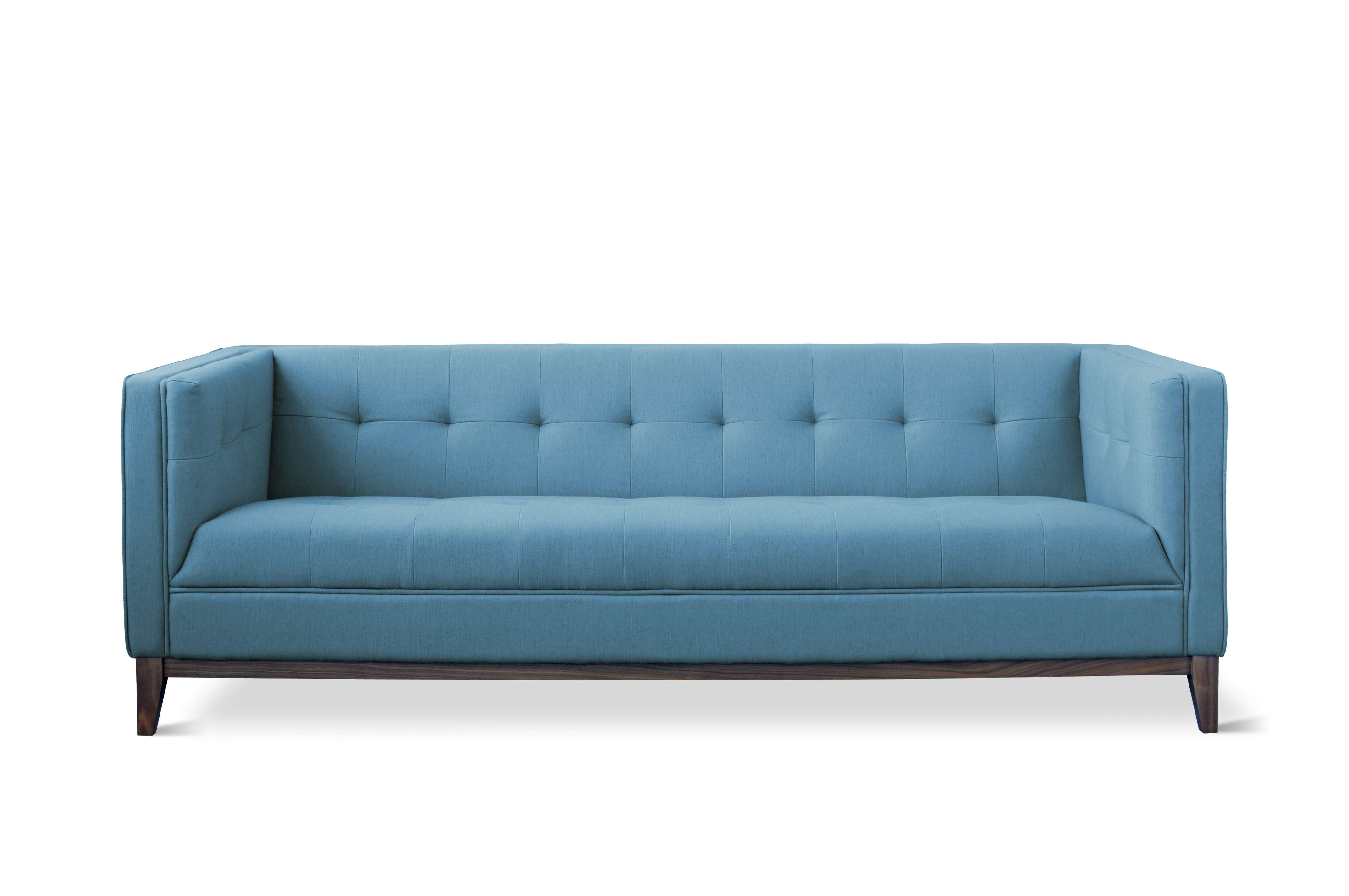 The Atwood sofa has a frame of sustainably sourced sycamore.