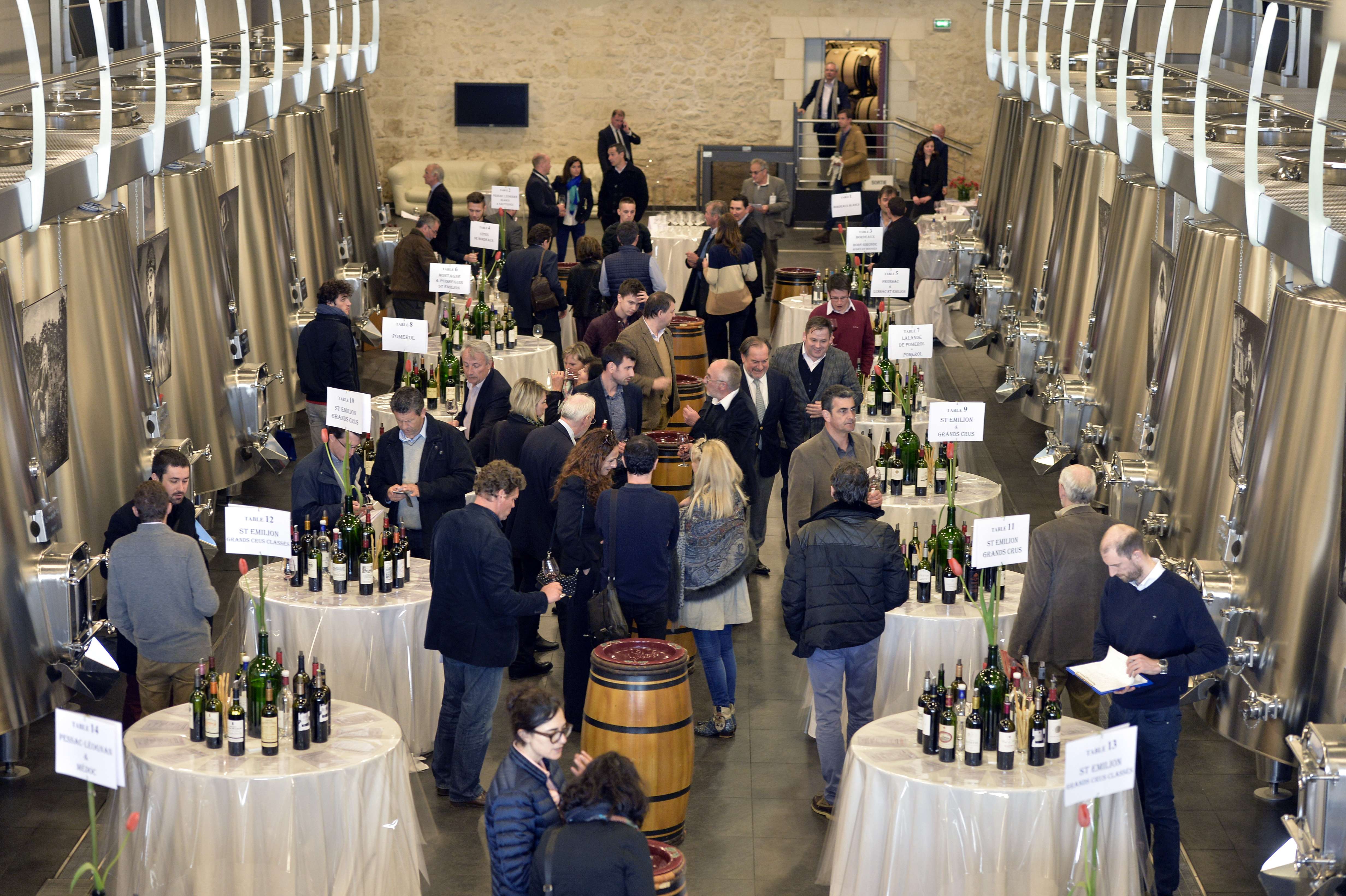 Wine professionals at the en primeur in Bordeaux. Photos: AFP