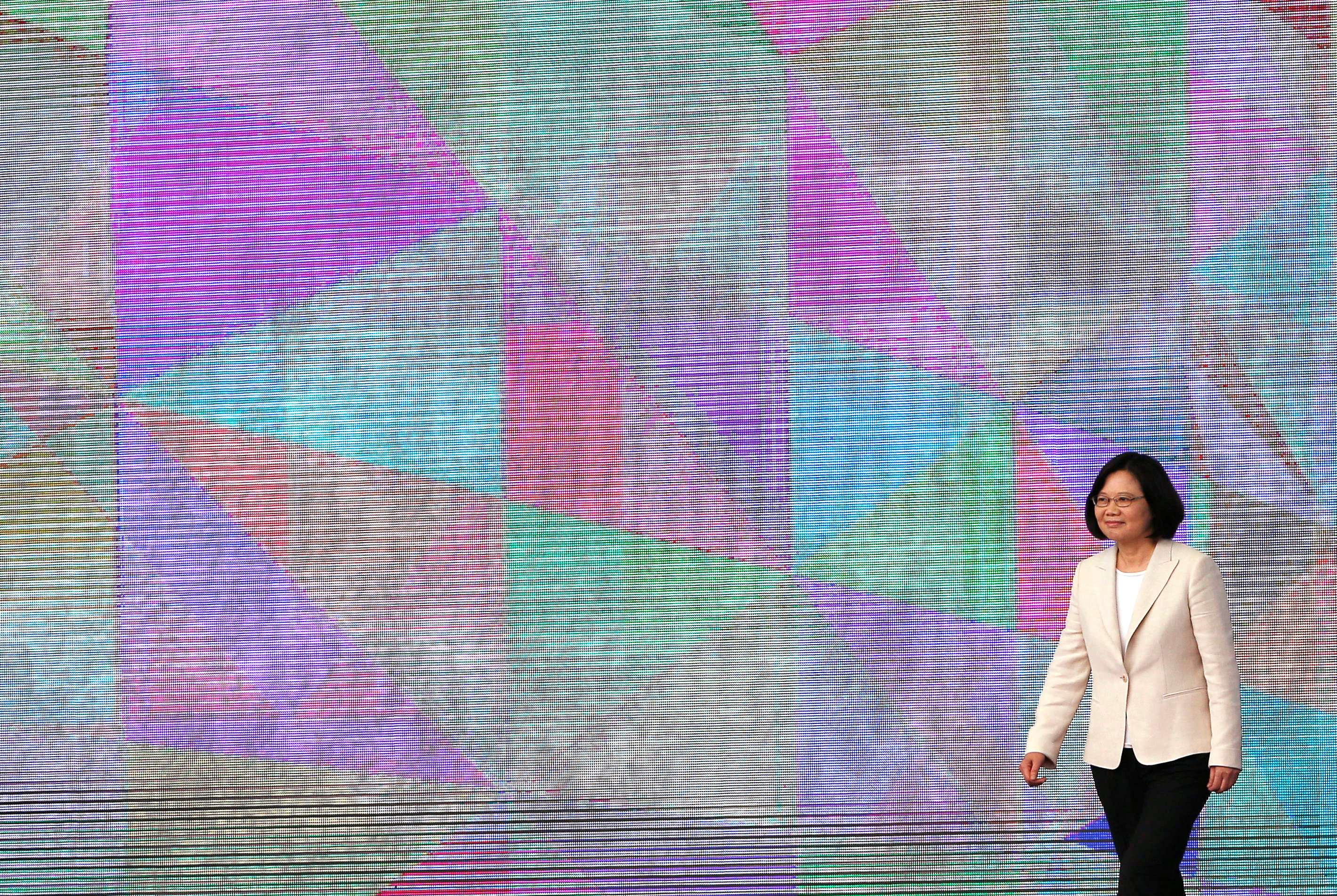 Tsai Ing-wen prepares to deliver her address at the inauguration ceremony in Taipei. Photo: Reuters