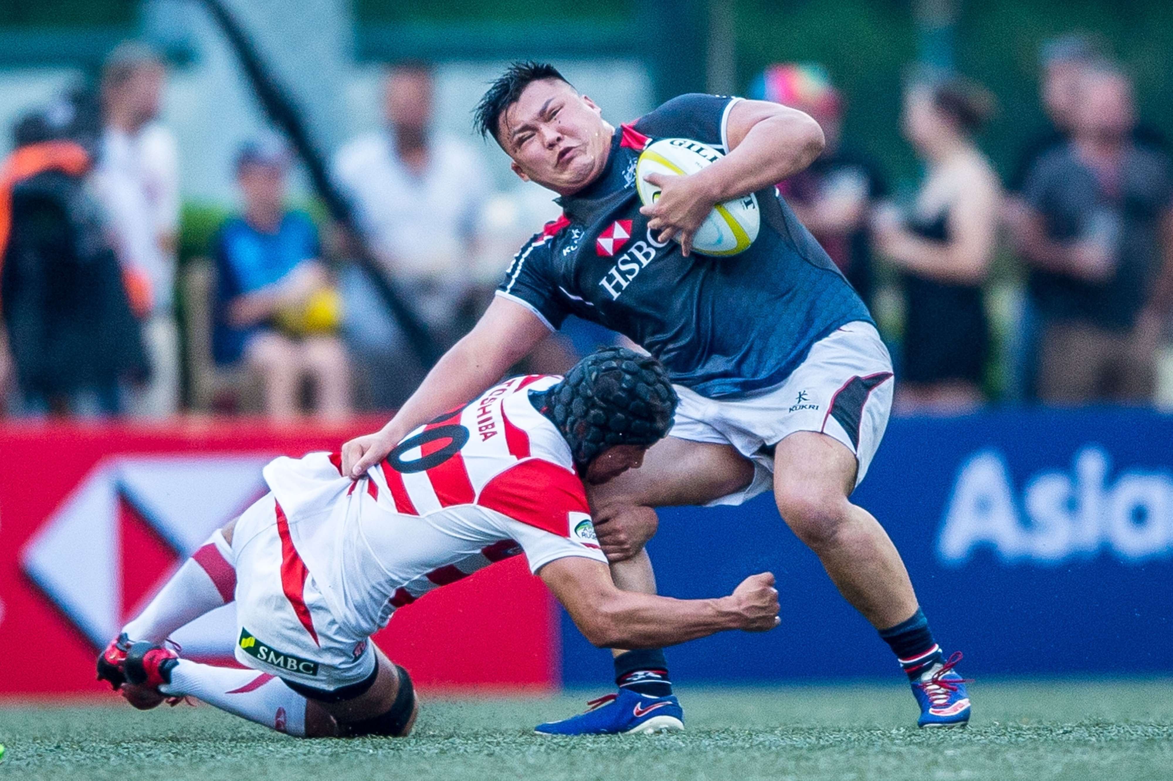 Hong Kong prop Alex Ng Wai-shing takes on Japan in the opening clash of the Asia Rugby Championship. Japan won 38-3 at HKFC. Photo: SCMP picture