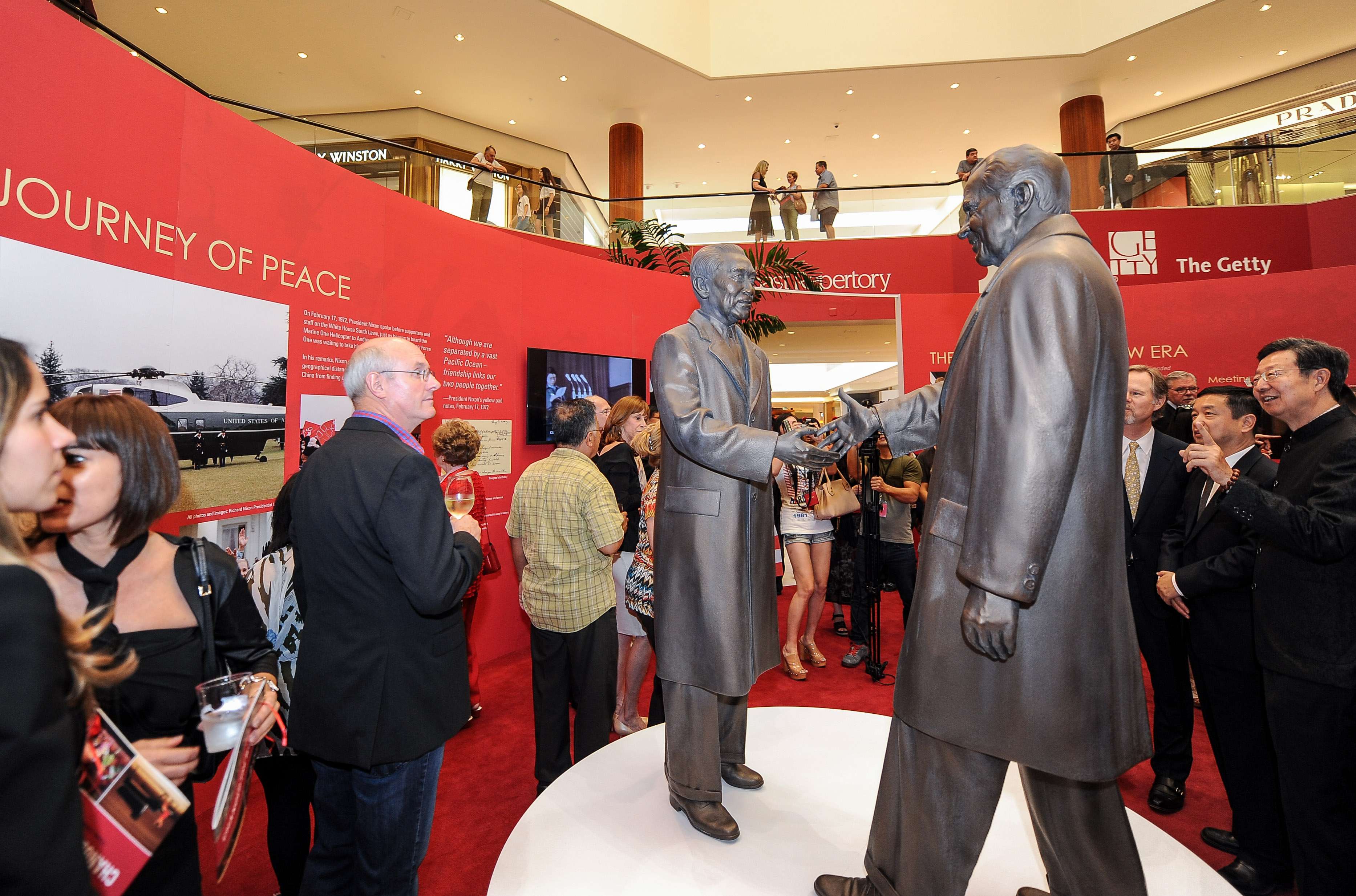 An exhibition focusing on US president Richard Nixon’s 1972 trip to China and 40 years of China-US cultural exchange opened in Costa Mesa, California, last month. Photo: Xinhua