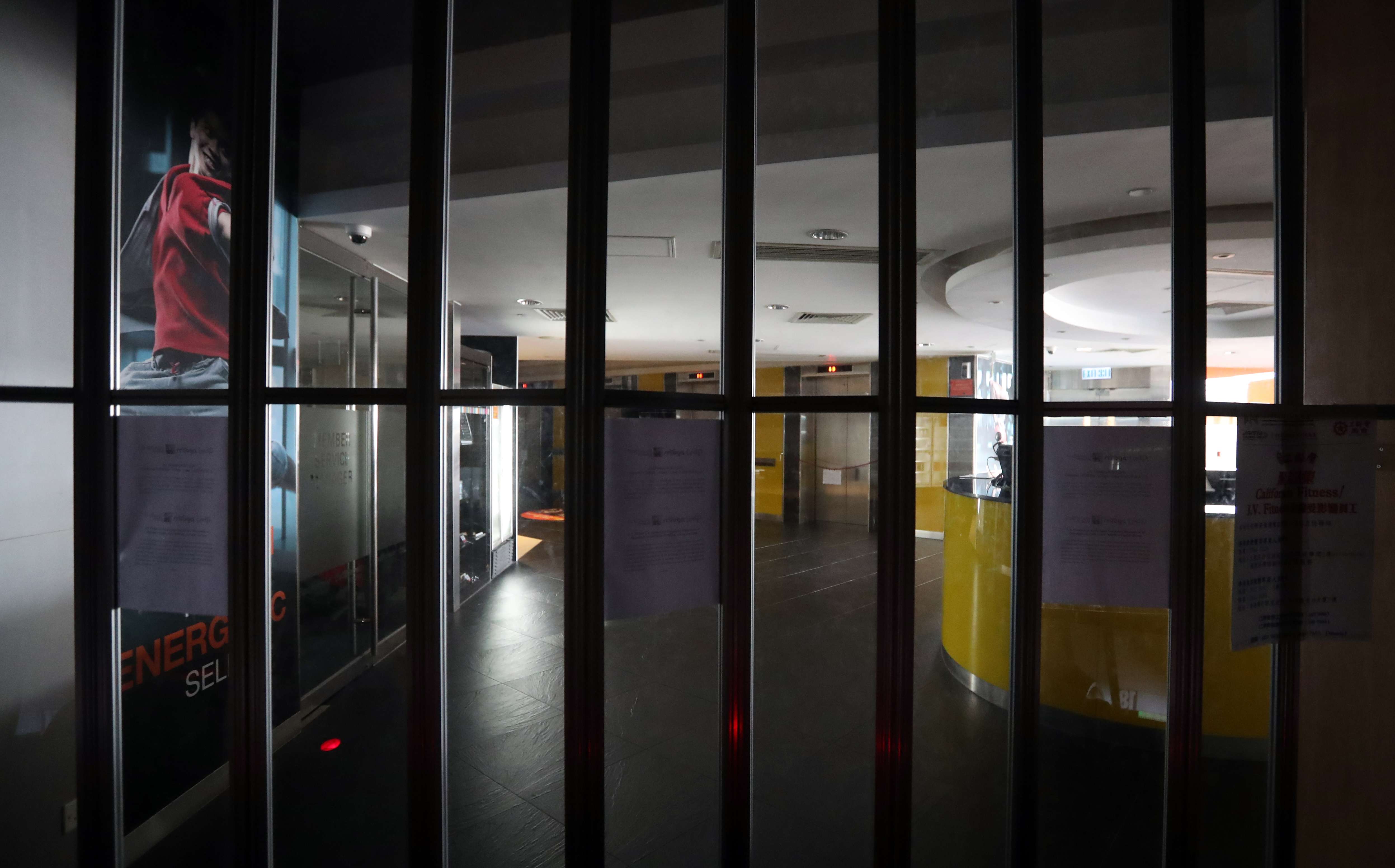 Like all the other branches, the California Fitness outlet in Kowloon Bay was closed on Tuesday. Photo: Edward Wong
