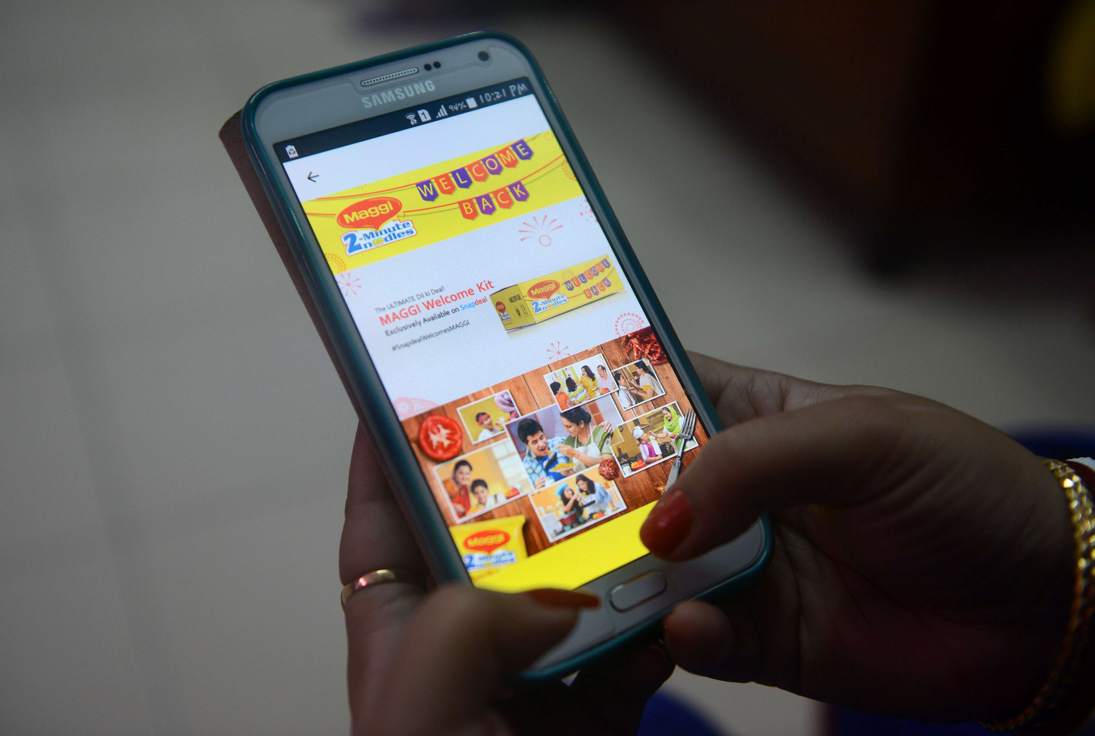 A woman registers on the e-commerce website Snapdeal for the Maggi Noodles 'Welcome Kit', in Siliguri. Snapdeal.com says it has raised US$500 million from investors including Alibaba and Foxconn. Photo: AFP