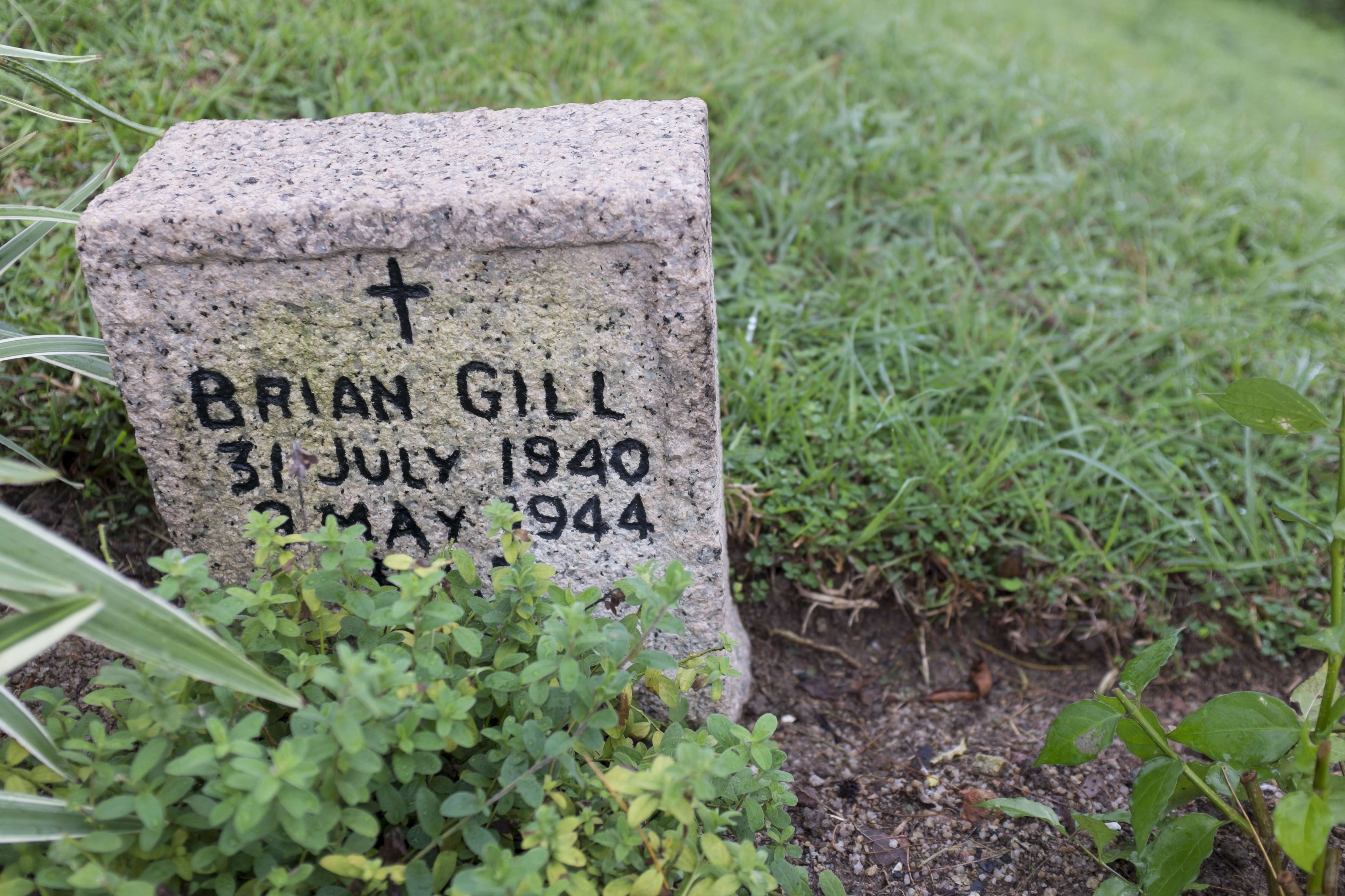 ‘You were two sons rolled into one,’ my mother told me the first time we visited my half-brother Brian’s grave in Stanley Military Cemetery, writes Ian Gill, who but for his death in 1944 might never have been conceived at the nearby internment camp