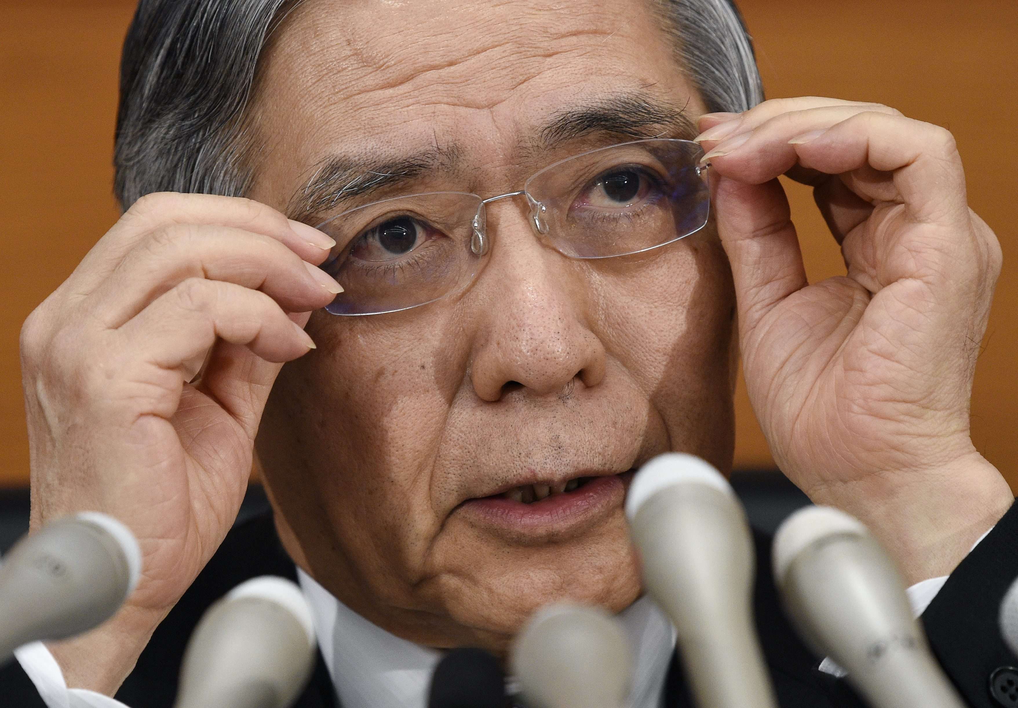 Haruhiko Kuroda, governor of the Bank of Japan, may need to readjust his vision for the country’s economy. Photo: EPA