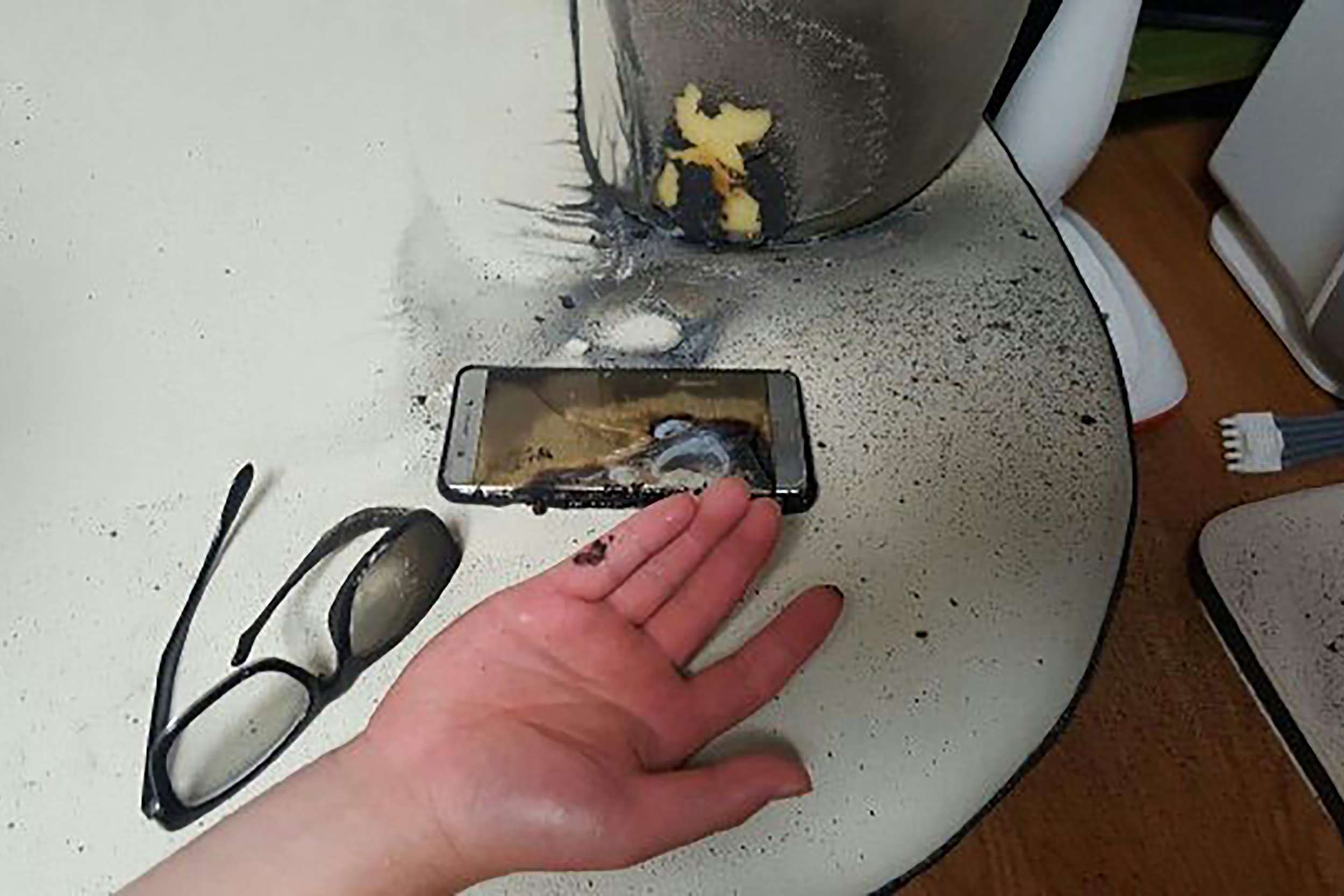 A Samsung Galaxy Note7 smartphone, pictured after its battery exploded. Samsung’s recall of the phones is to cost a reported US$2 billion. Photo: AFP