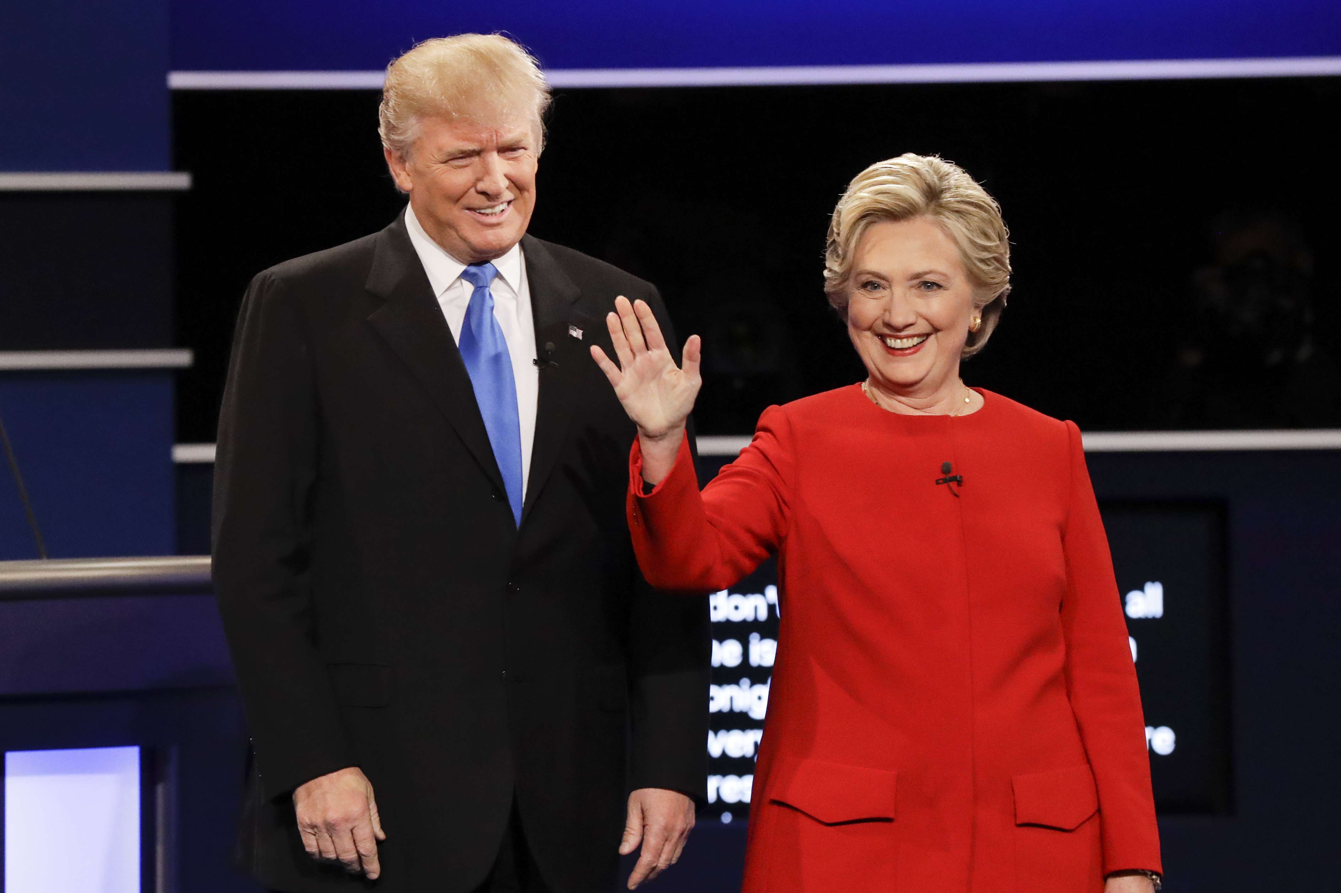 Donald Trump and Hillary Clinton ahead of their first presidential debate in New York on September 26. Photo: AP