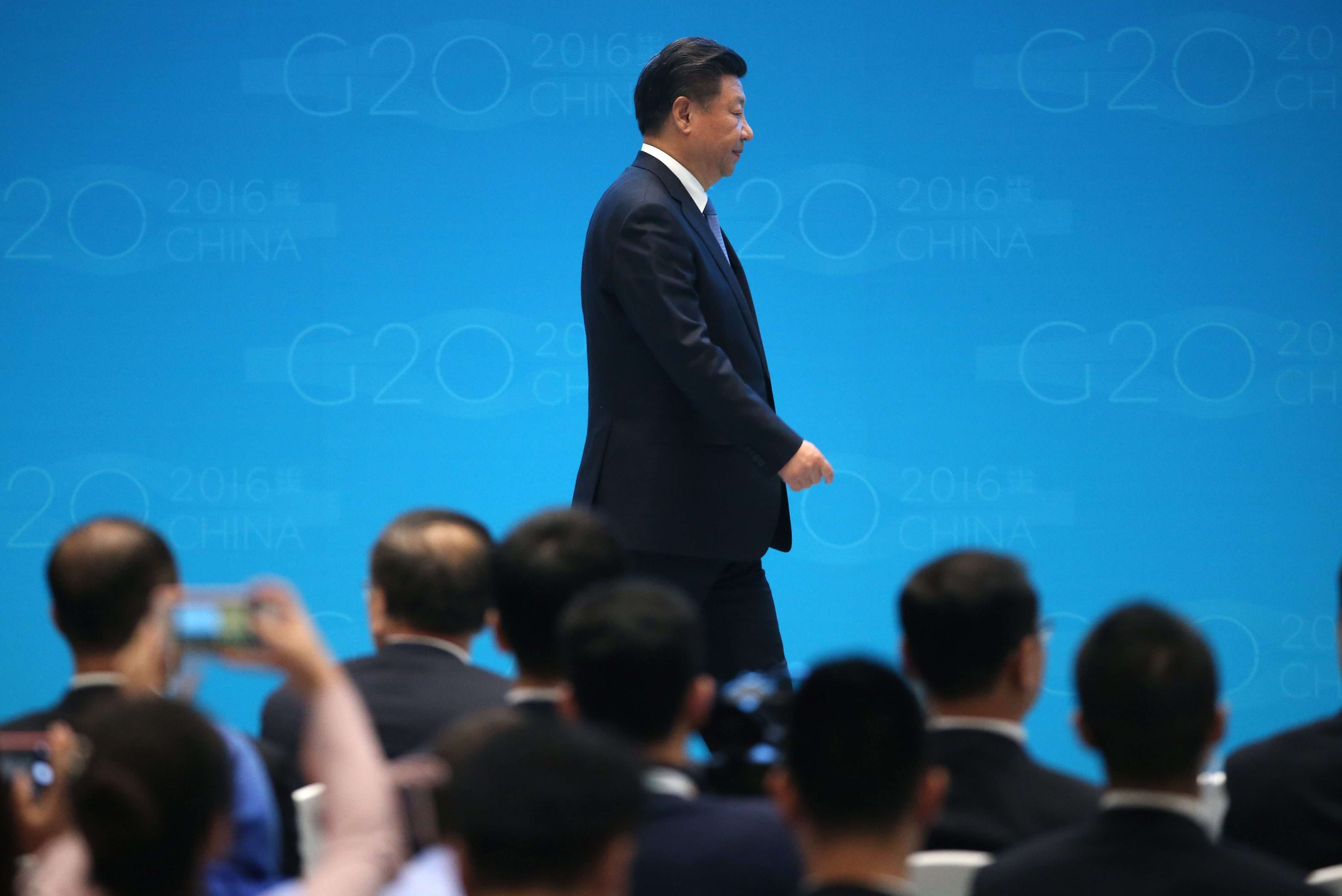 President Xi Jinping arrives for the closing press conference of the G20 summit in Hangzhou. When Xi came to power in 2012, it was thought, with no evidence whatsoever, that the time had come for a new leadership of reform. Photo: EPA