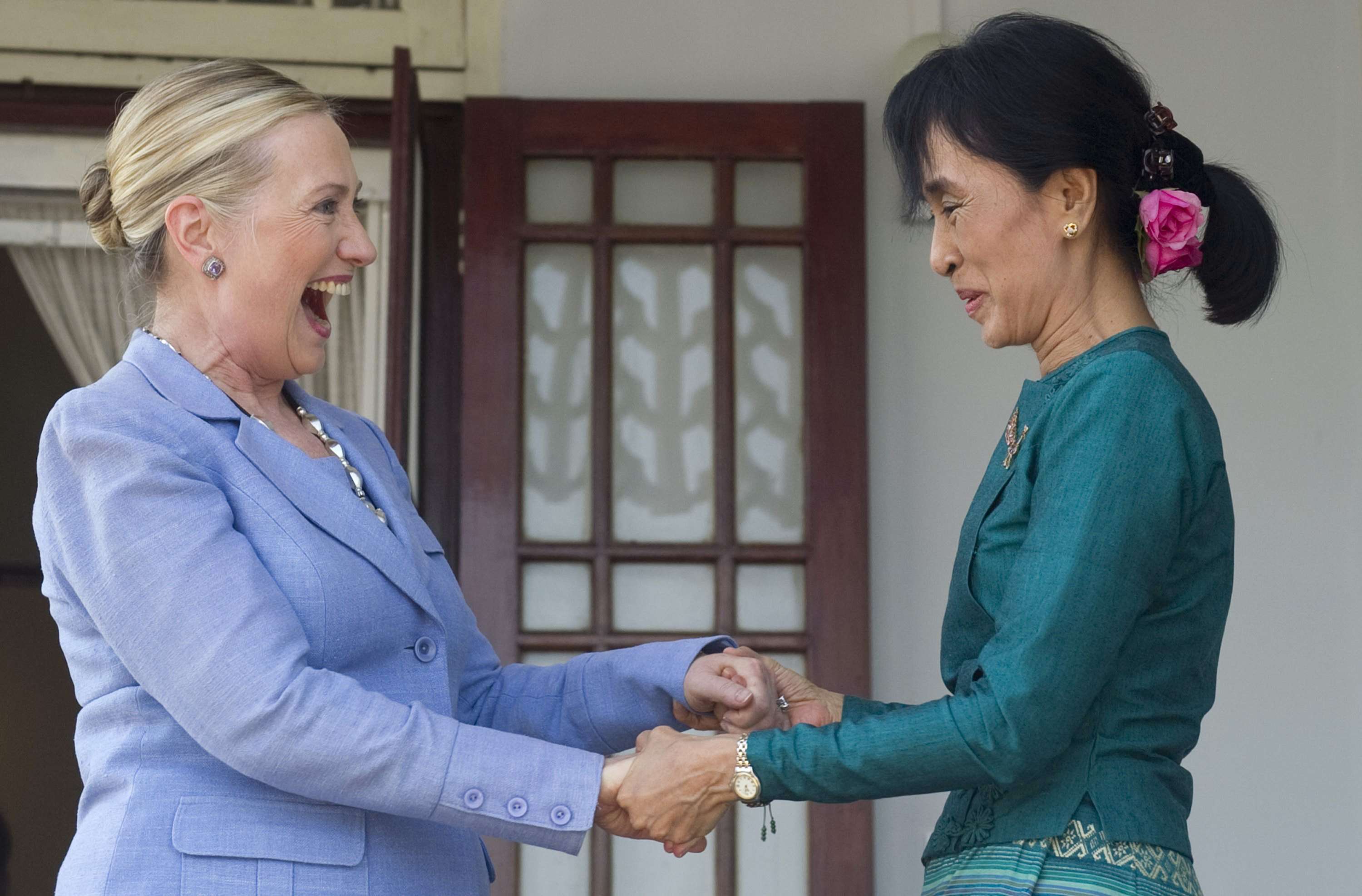 US Secretary of State Hillary Clinton meets Myanmar’s pro-democracy leader Aung San Suu Kyi in Yangon, Myanmar, in 2011. The pair are close friends. Photo: AP