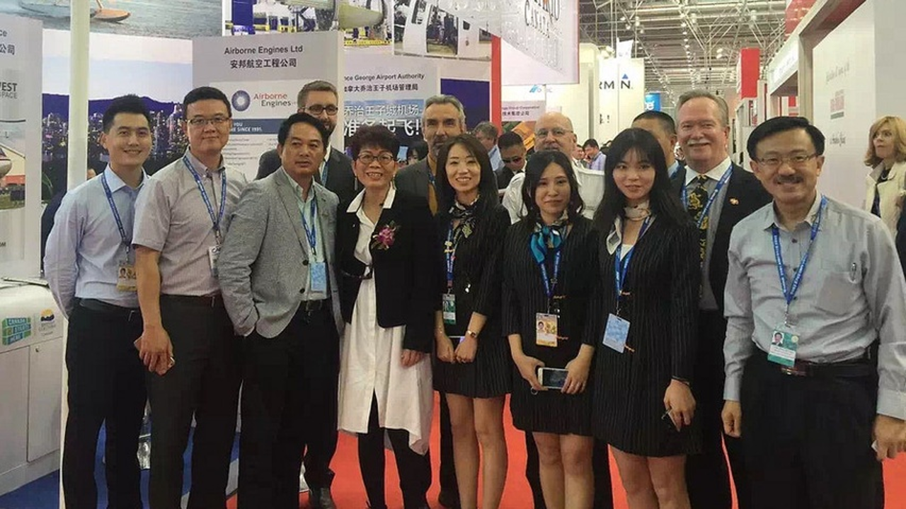B.C. International Trade Minister Teresa Wat (in white dress) at a Zhuhai, China aerospace trade fair in a photograph published November 1. Photo: B.C. Government Flickr