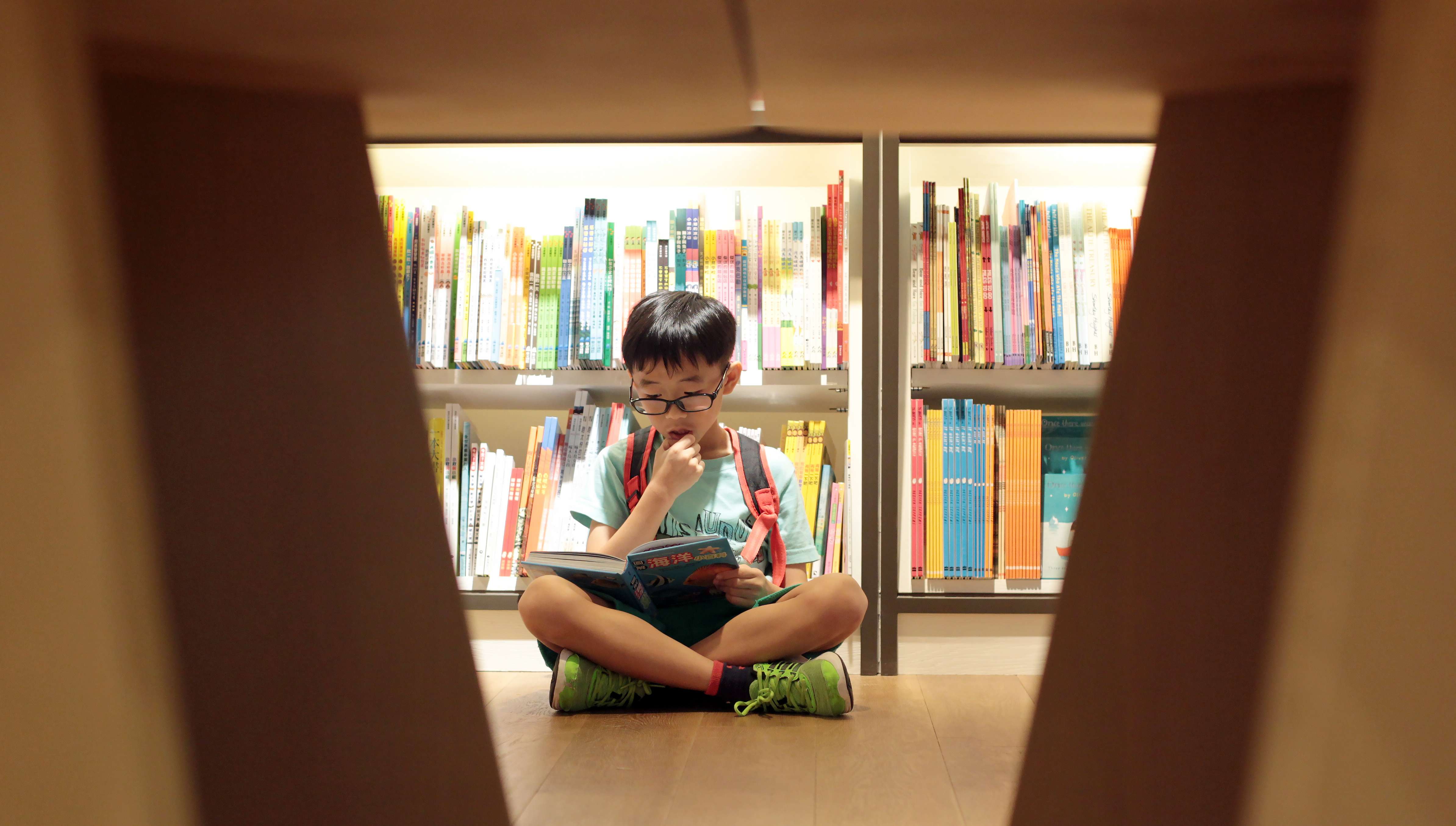 An engrossed young reader at the Eslite Spectrum bookstore at Star House in Tsim Sha Tsui on October 2 last year. Visitors can also buy refreshments, jewellery, arts and crafts, handbags, skincare and organic products. Photo: Bruce Yan