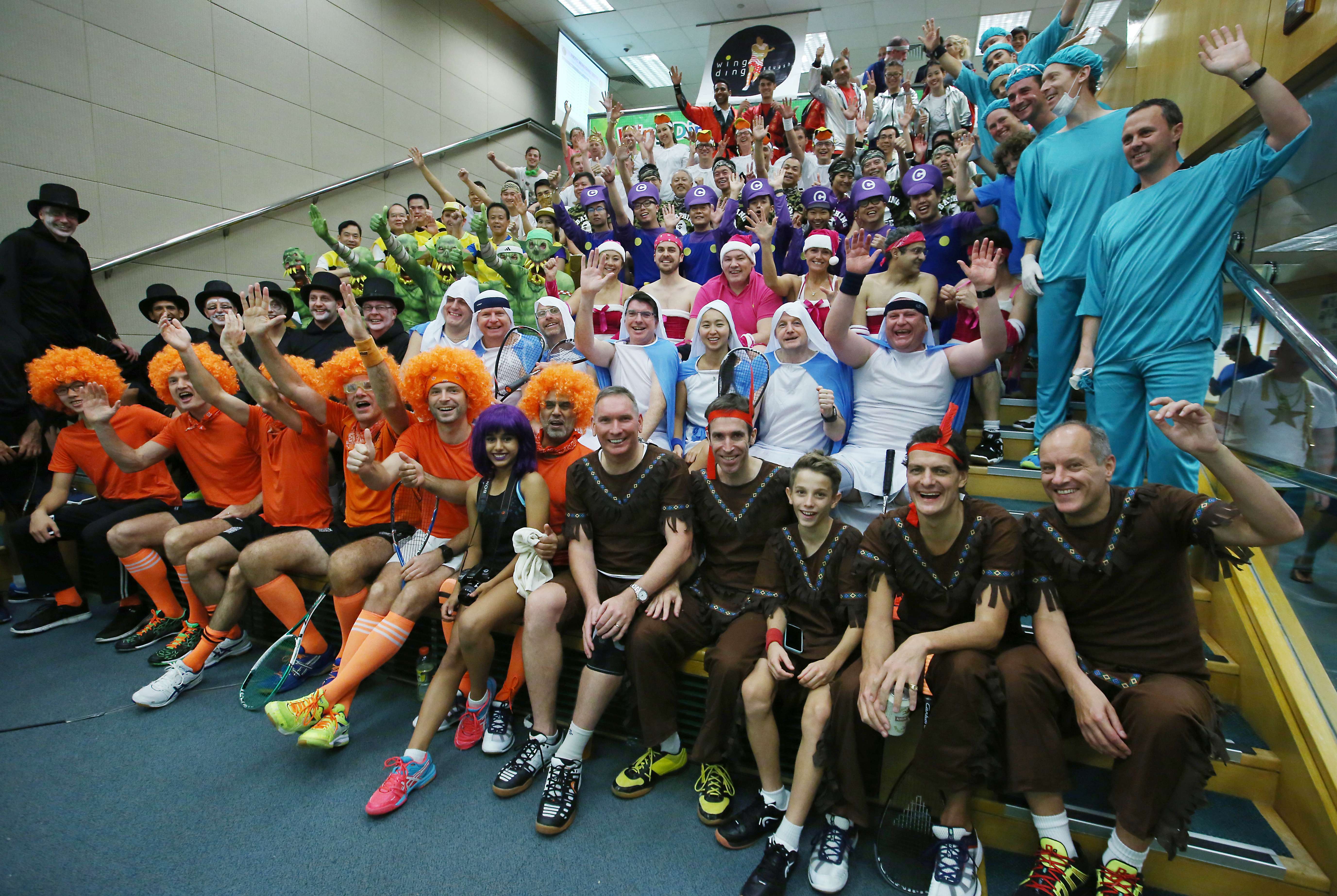Participants in the Wing Ding squash tournament at Hong Kong Football Club. Photo: Edmond So