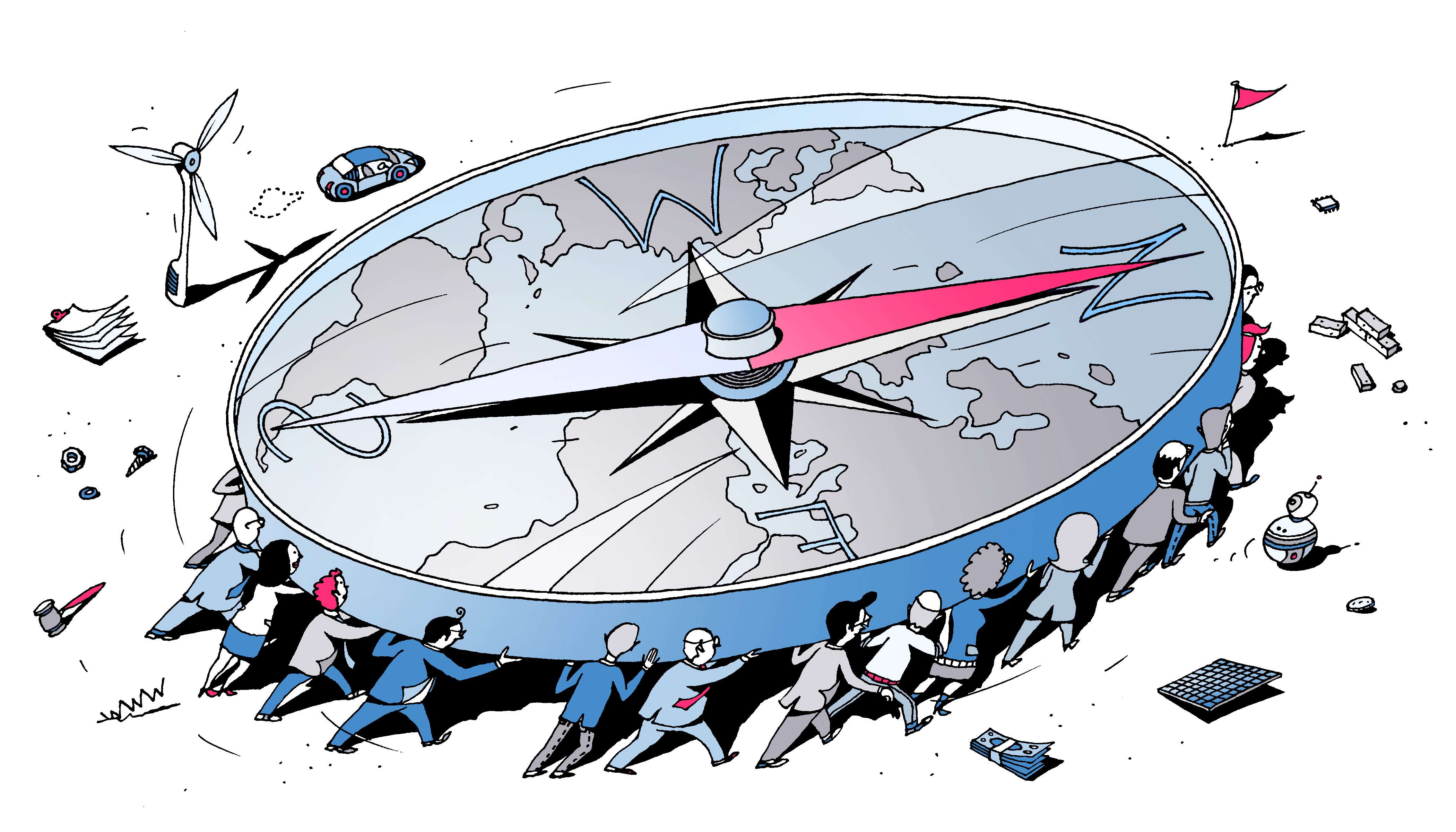 True leadership ­requires leaders to navigate with both a radar system and a compass. They must be receptive to signals constantly arriving from an ever-changing landscape, and willing to make necessary adjustments; but they must never deviate from their true north, which is to say, a strong vision based on authentic values. Illustration: Ingo Fast