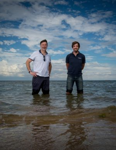 John Arnould and Paul Tixier hope their research will reduce the interaction between the fishing industry and whales. Photo: Penny Stephens