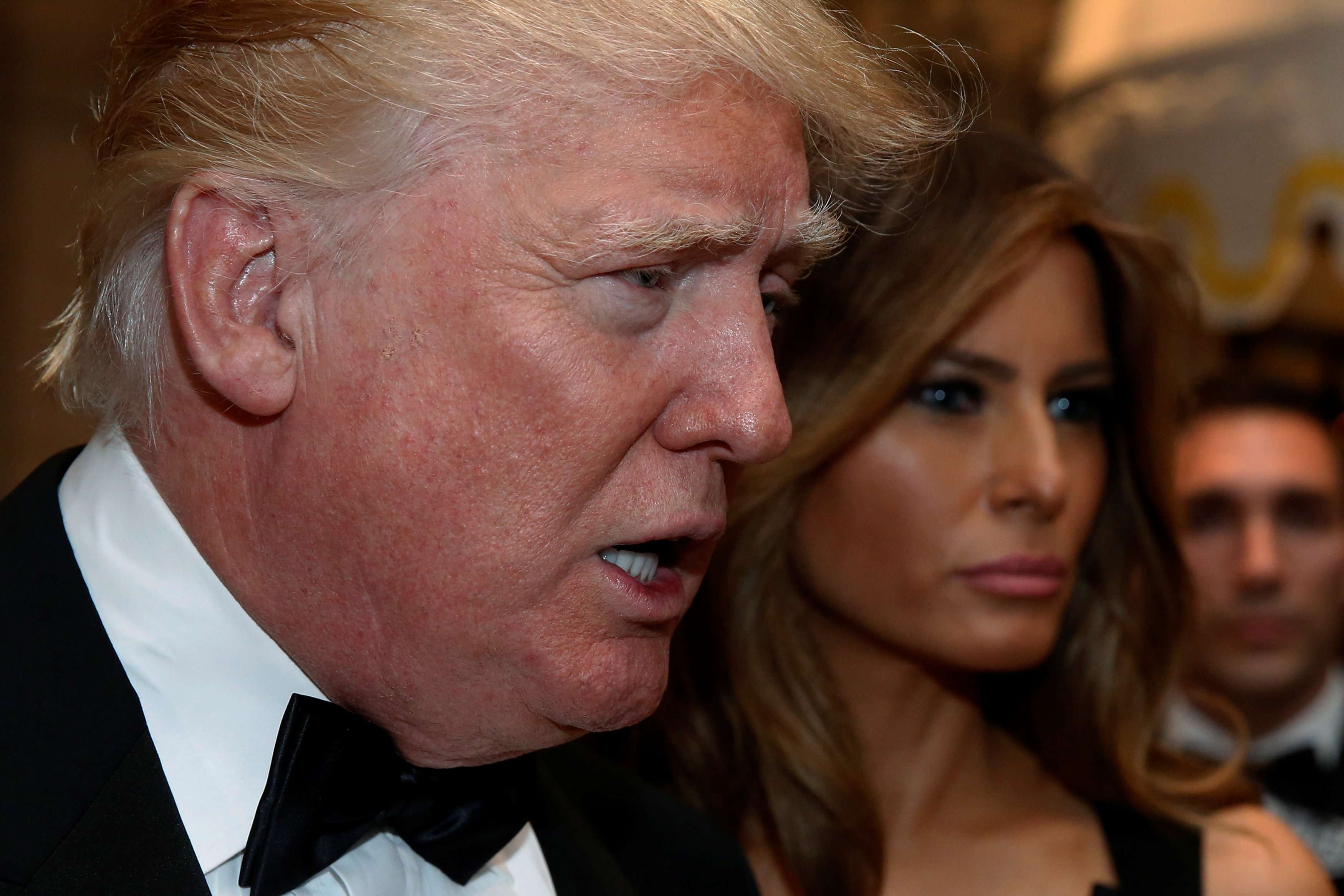 US president-elect Donald Trump with his wife Melania at a New Year's Eve celebration at the Mar-a-lago Club in Palm Beach, Florida. Photo: Reuters